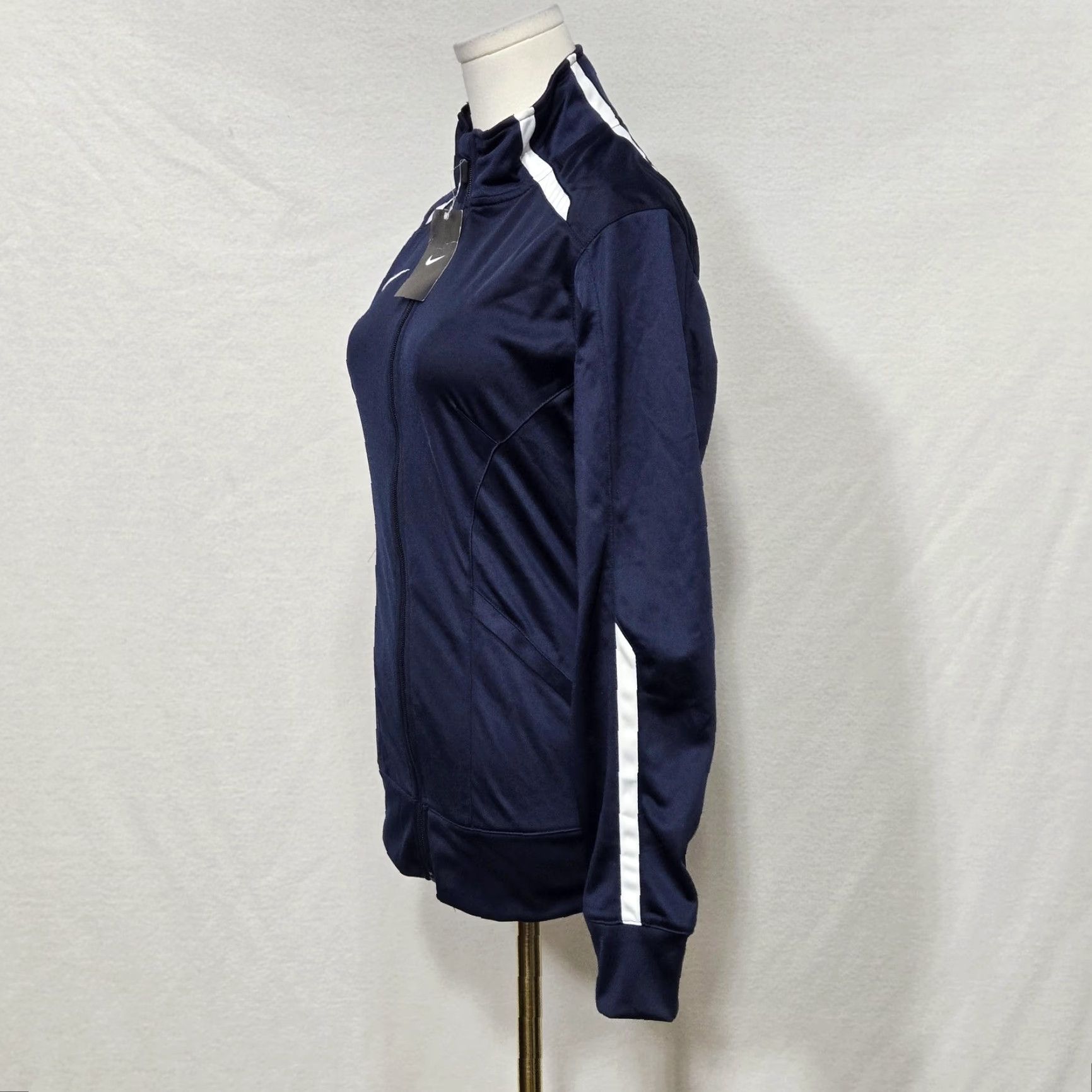Nike Nike Jacket Womens XS Navy Track Training Full Zip Swoosh White Stripe 598585 Size XS / US 0-2 / IT 36-38 - 5 Thumbnail