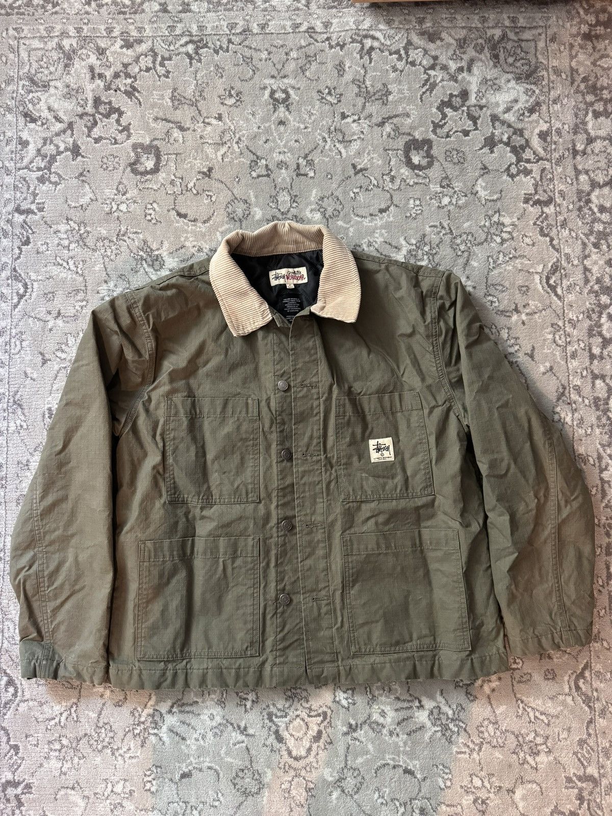 Stussy Green Stussy Collared Workwear Jacket | Grailed Stussy Green Stussy Collared Workwear Jacket | Grailed