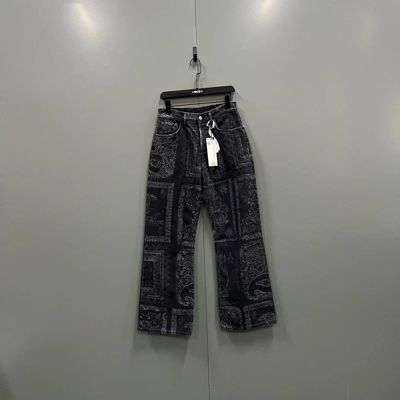 Acne Studios Acne Studios Black cashew flower printed long pants Size US 27 - 1 Thumbnail