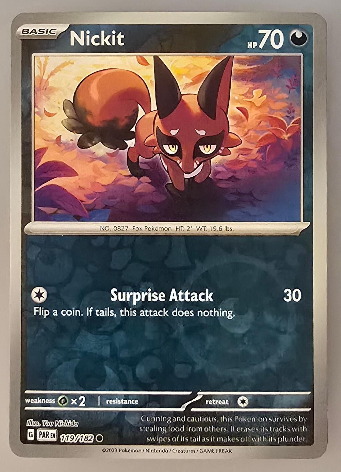 Pokemon Nickit Pokémon card from Paradox Rift Size ONE SIZE - 1 Thumbnail