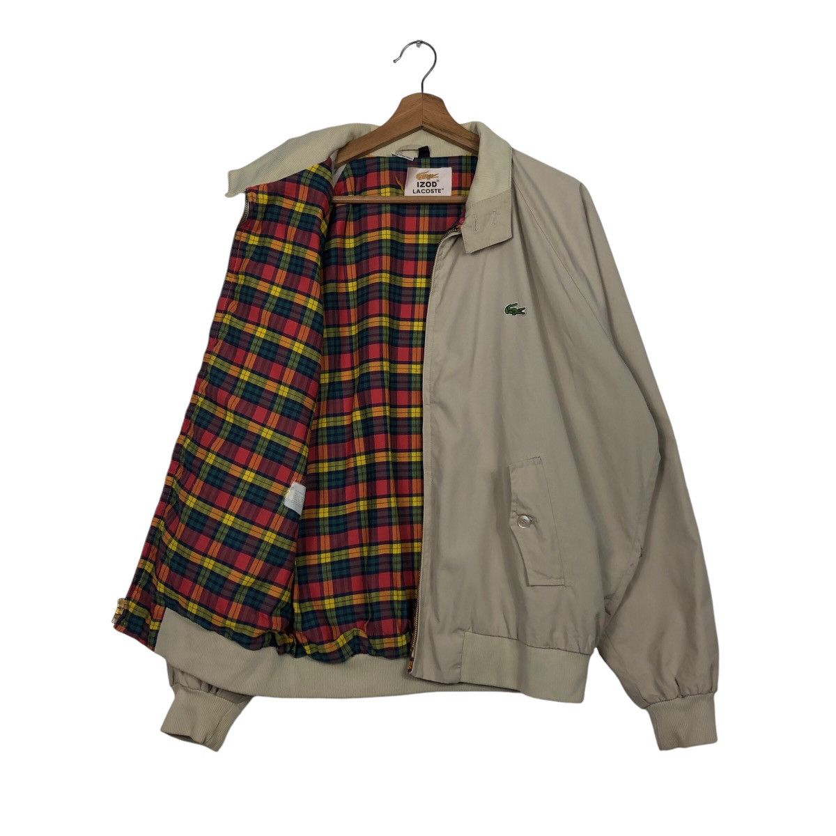 Japanese Brand 📌Vintage Bomber Jacket Izod Lacoste Tartan Blanket Check Size US XL / EU 56 / 4 - 12 Thumbnail