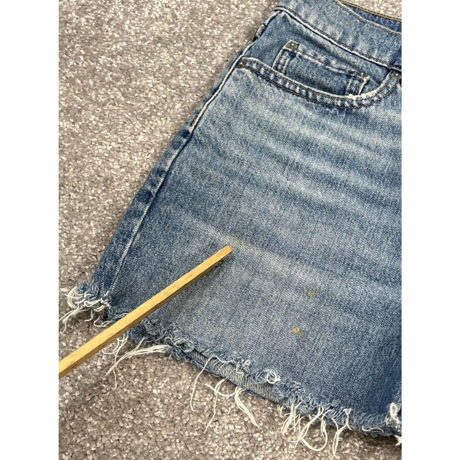 Everlane Everlane Denim Shorts Womens 27 Blue Cut Off Cotton High Rise Frayed Hem Size 27" / US 4 / IT 40 - 4 Thumbnail