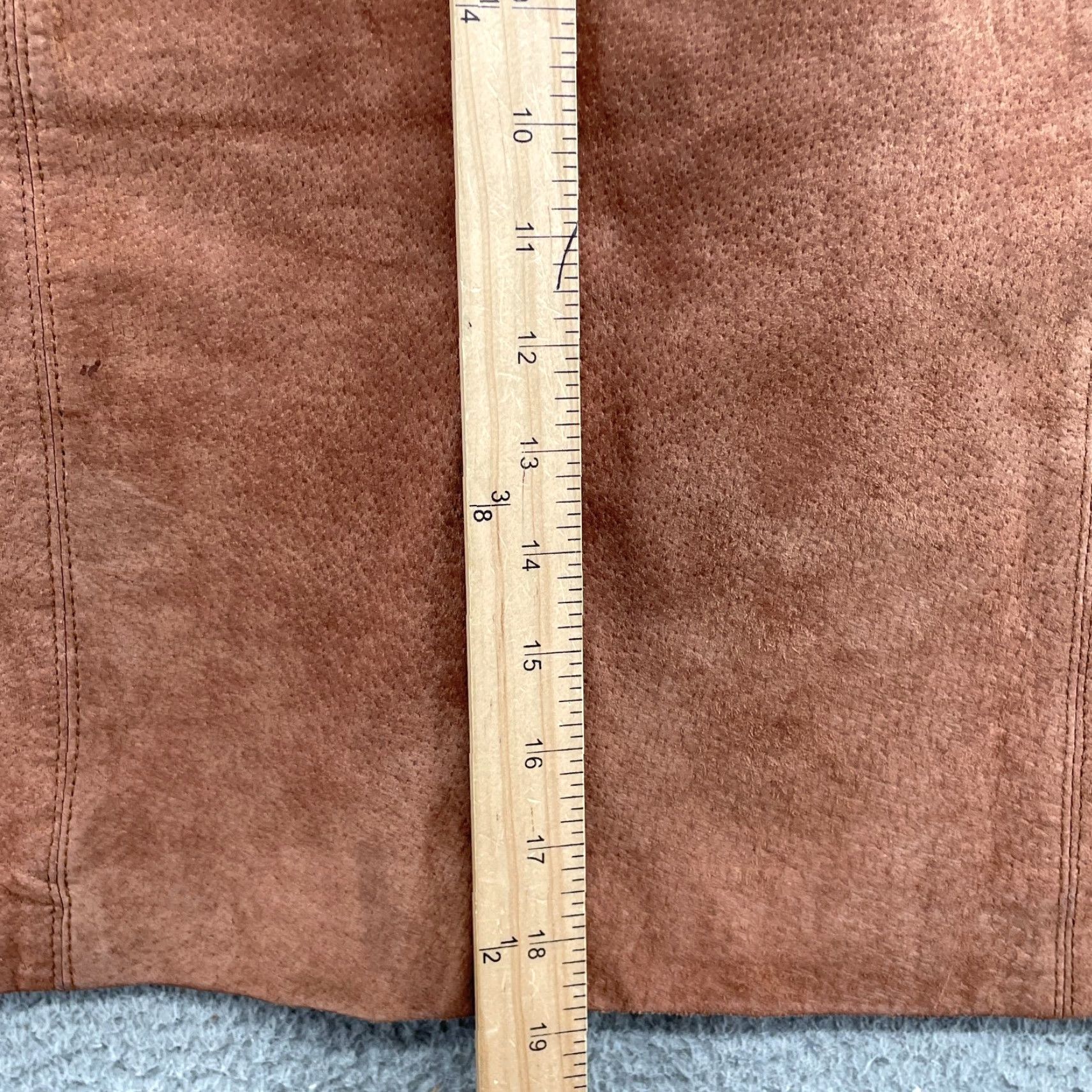 Vintage Savannah Skirt Women 14P Brown Leather Suede Straight Corpcore Boho Western 70s Vintage No Size 36" / US 14 / IT 50 - 4 Thumbnail