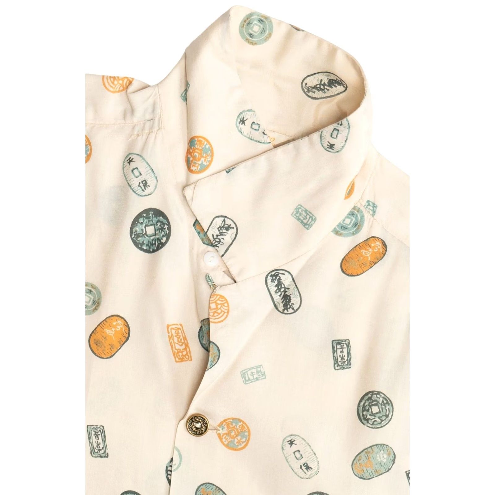 J Brand VINTAGE Hookano Hawaiian Shirt Silk Beige 1950s Short Sleeve L Mens Size US L / EU 52-54 / 3 - 3 Thumbnail