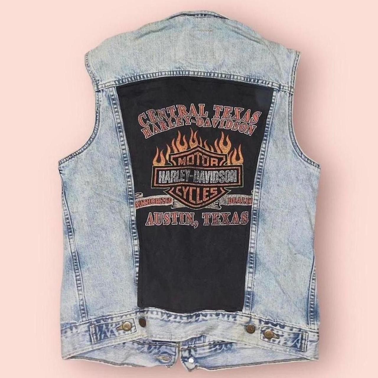 Harley Davidson × Levi's × Vintage 00’s Y2K Harley Davidson x Levis Custom Denim Vest Size US M / EU 48-50 / 2 - 1 Thumbnail