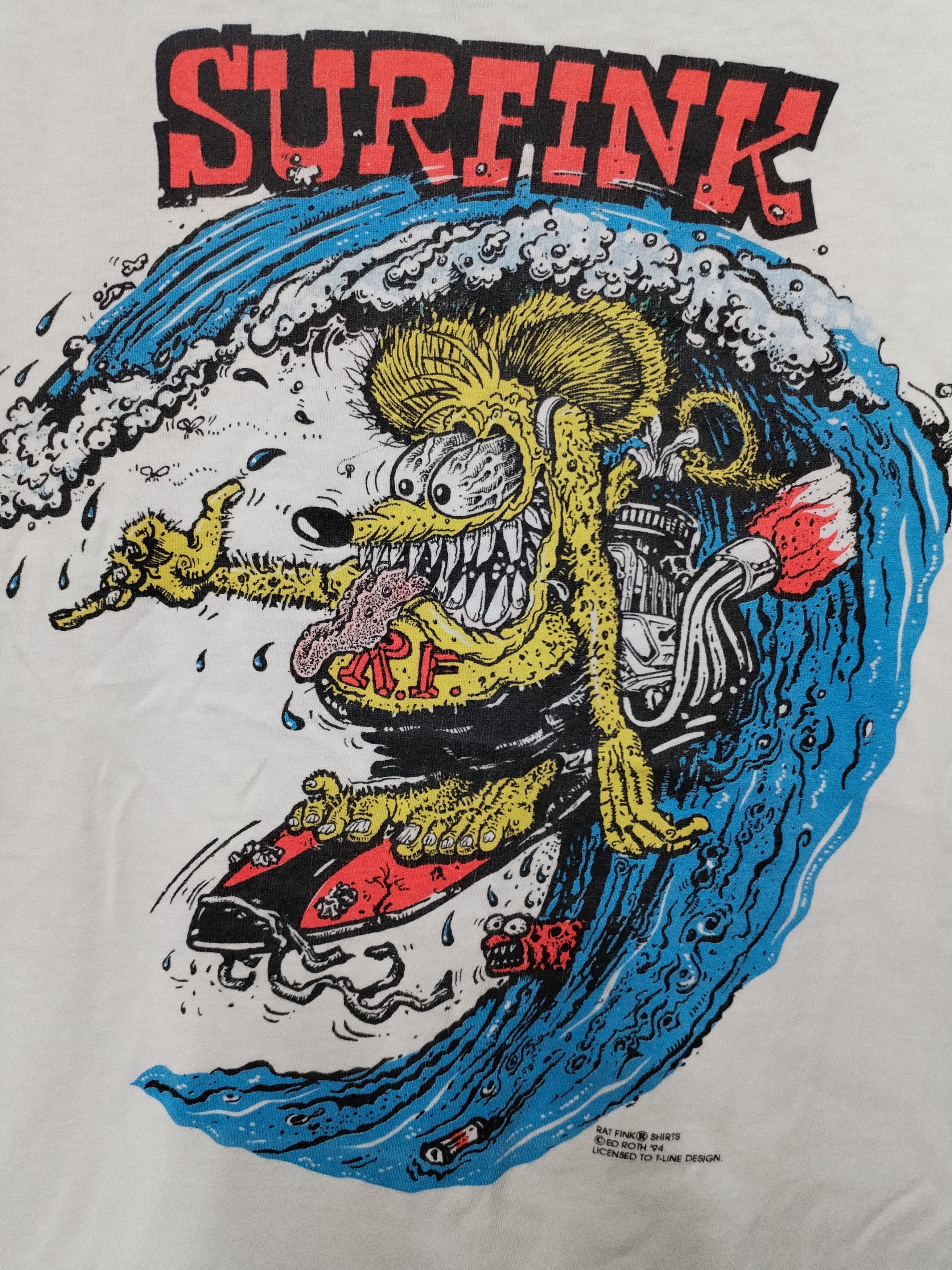 Vintage Thrashed Sun Faded Surfink Shirt Distressed Grunge Band Size US S / EU 44-46 / 1 - 4 Thumbnail