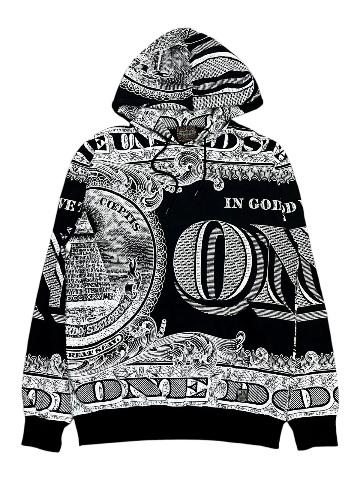 20471120 2000s Black Flame Japan - Fullprinted iluminati Hoodie Size US M / EU 48-50 / 2 - 1 Thumbnail