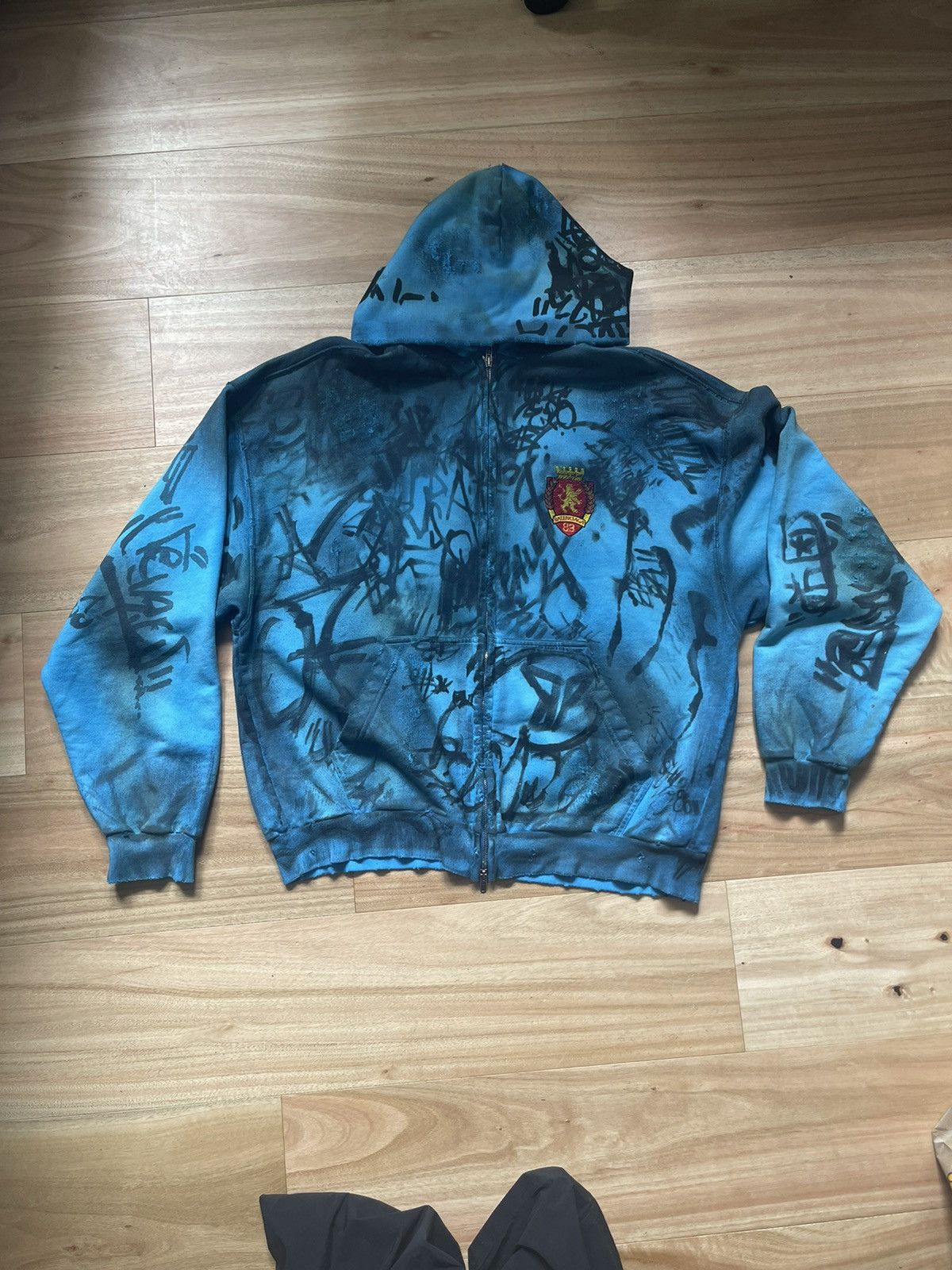 image of Balenciaga Blue Skater Hoodie, Men's (Size XS)