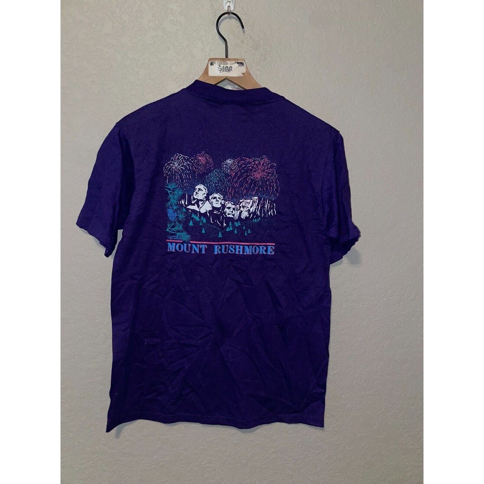 Jerzees Vintage Mount Rushmore Shirt Firework Purple Tee VTG 90s M Size US M / EU 48-50 / 2 - 10 Thumbnail