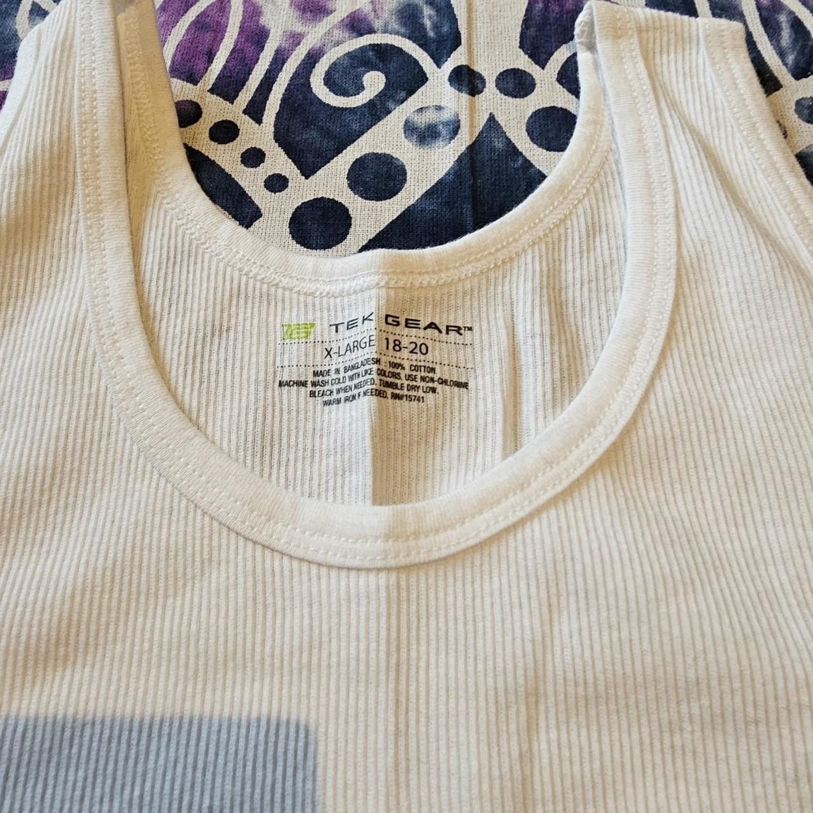Tek Gear Tek Gear Kid's XL White Tank Top Size US XL / EU 56 / 4 - 2 Thumbnail