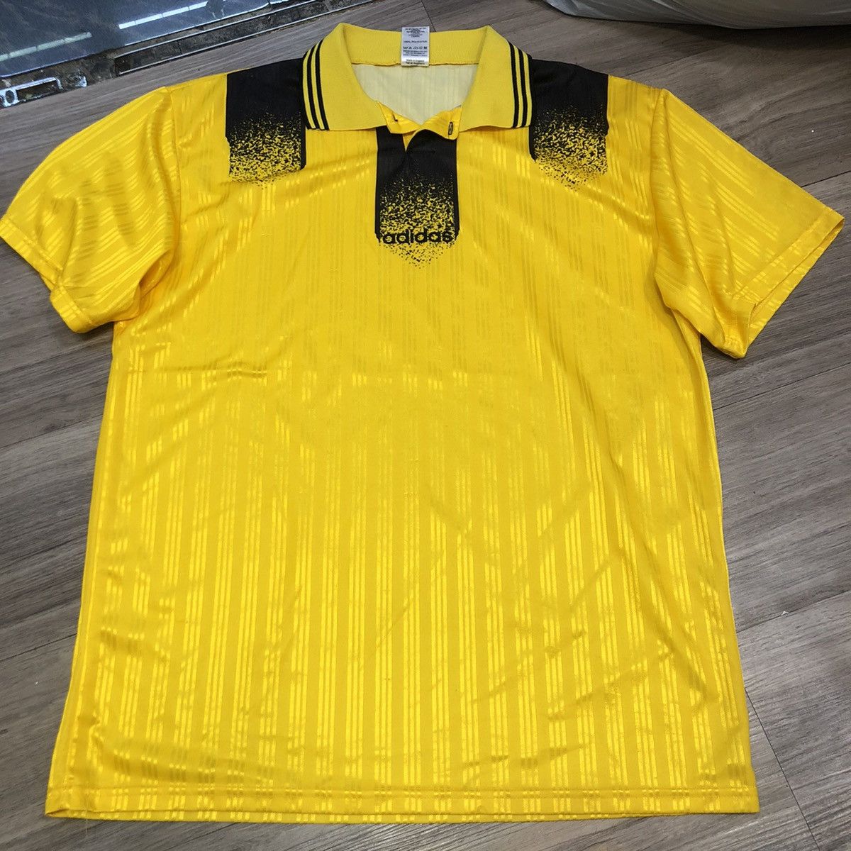 image of Bloke x Soccer Jersey Adidas 90's Vintage Jersey in Black/Yellow, Men's (Size Large)