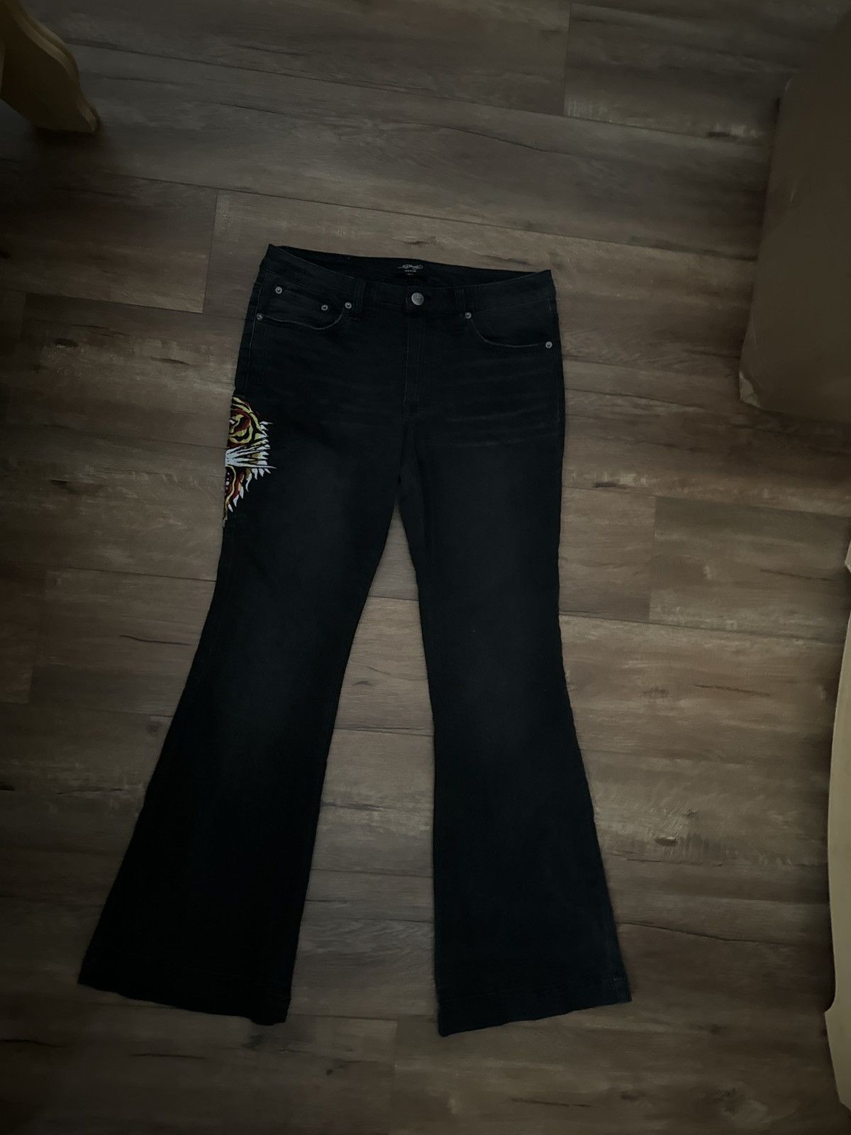 Ed Hardy Ed Hardy Tiger Head Slim Flare Jeans | Grailed