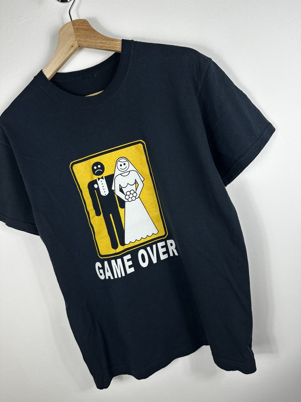 Vintage Funny Wedding "Game Over" Graphic T-Shirt Size US S / EU 44-46 / 1 - 3 Thumbnail