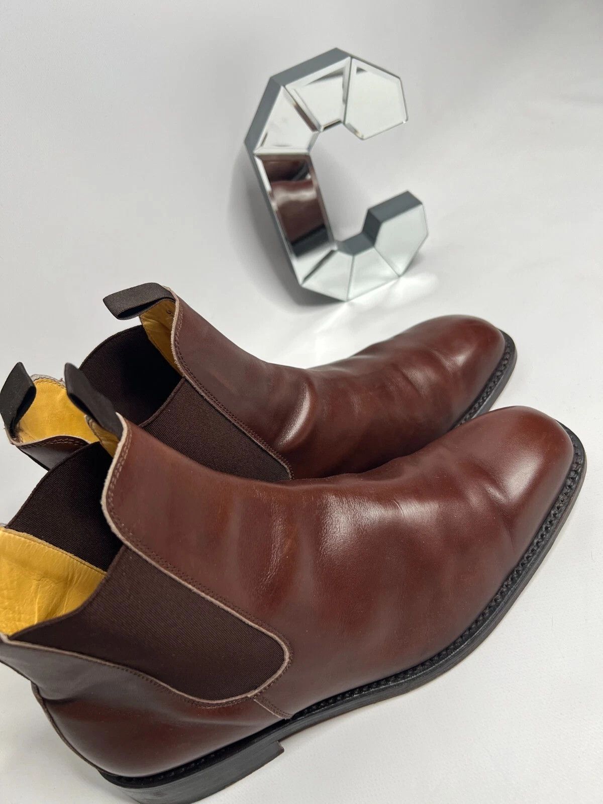 Other THE HOUSE OF BRUAR British Men's Brown Leather Chealse Boots Size US 12.5 / EU 45-46 - 4 Thumbnail