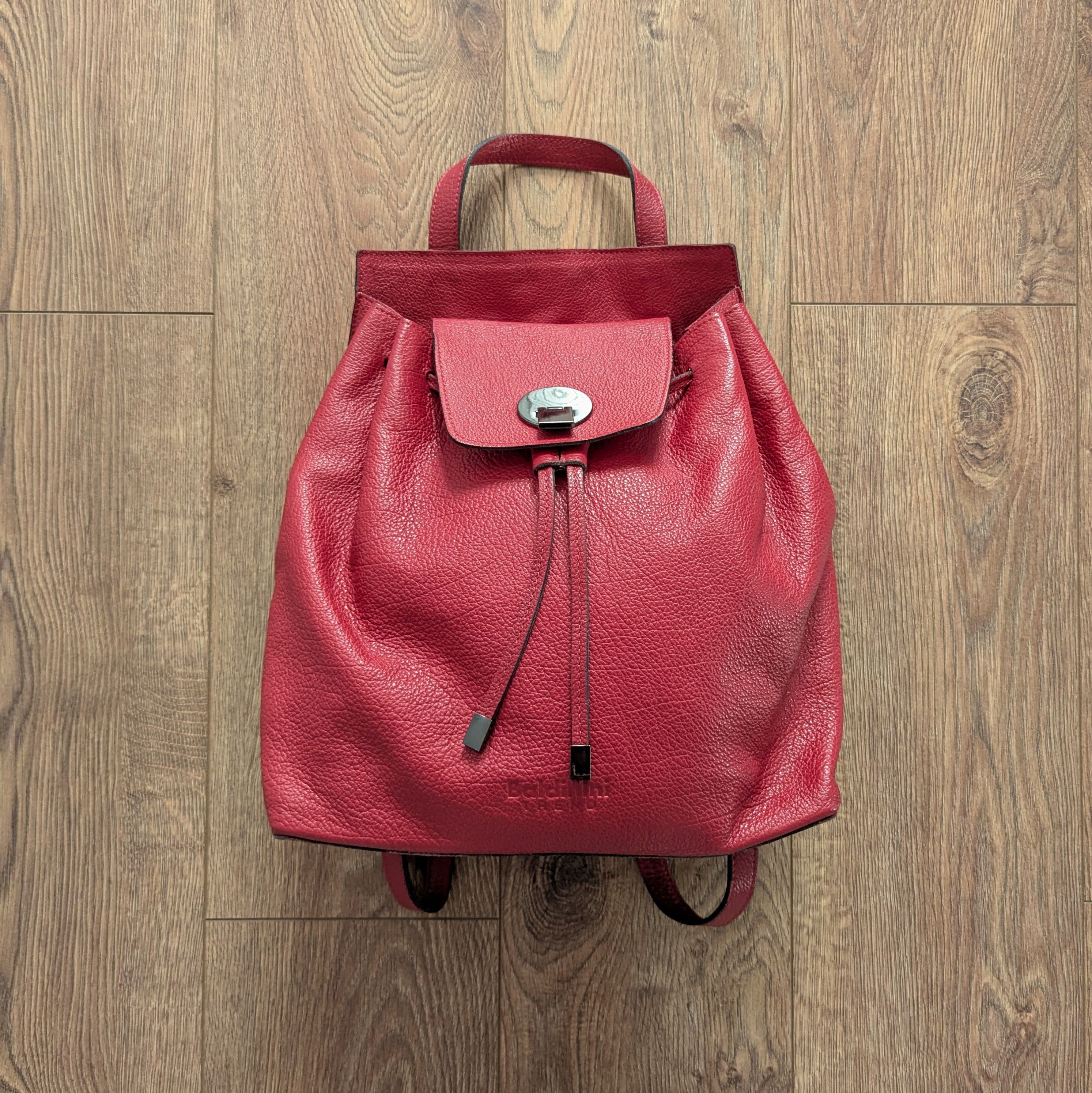 Baldinini Baldinini Trend Leather Backpack Red Made In Italy Rukzak Size ONE SIZE - 1 Thumbnail