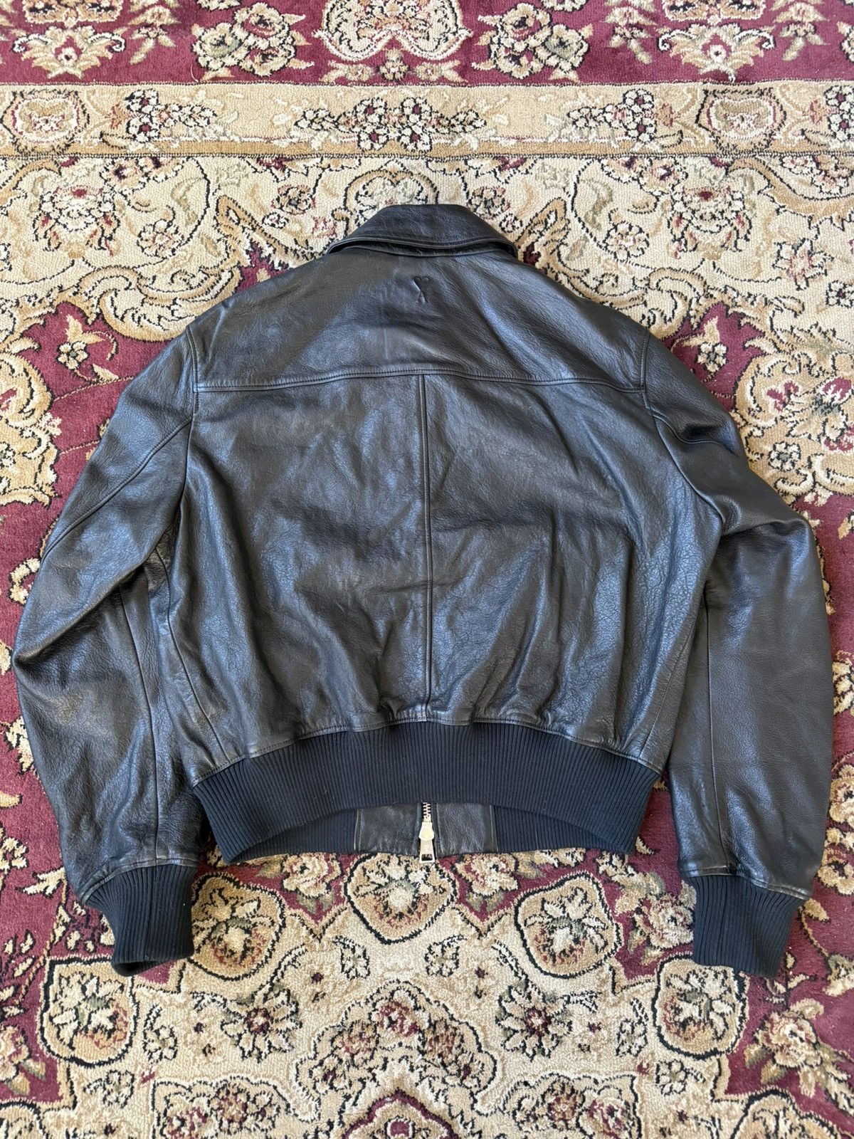AMI Ami Paris Black Leather Jacket Size US L / EU 52-54 / 3 - 3 Thumbnail