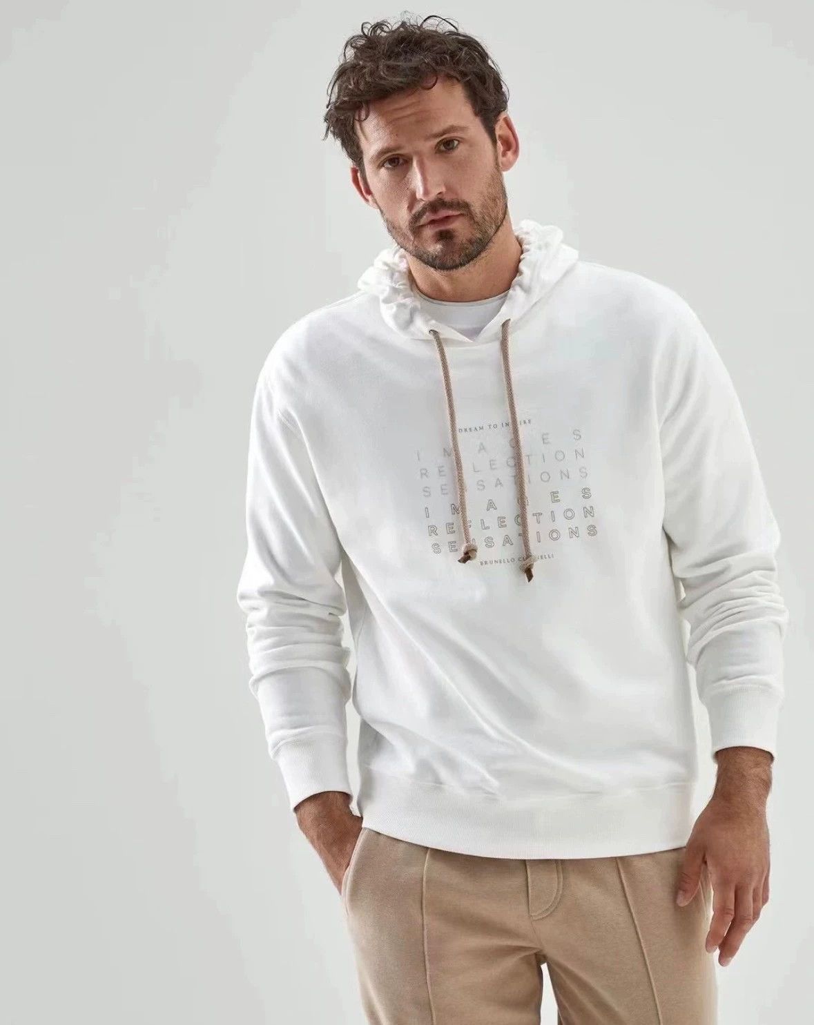 Brunello Cucinelli Brunello Cucinelli White Hoodie Sweatshirt - dmc Size US S / EU 44-46 / 1 - 1 Thumbnail