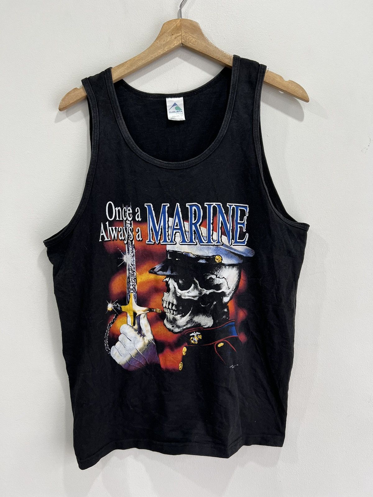 Vintage Vintage 90s Once A Marine Always A Marine Tank Shirt top Size US L / EU 52-54 / 3 - 1 Thumbnail