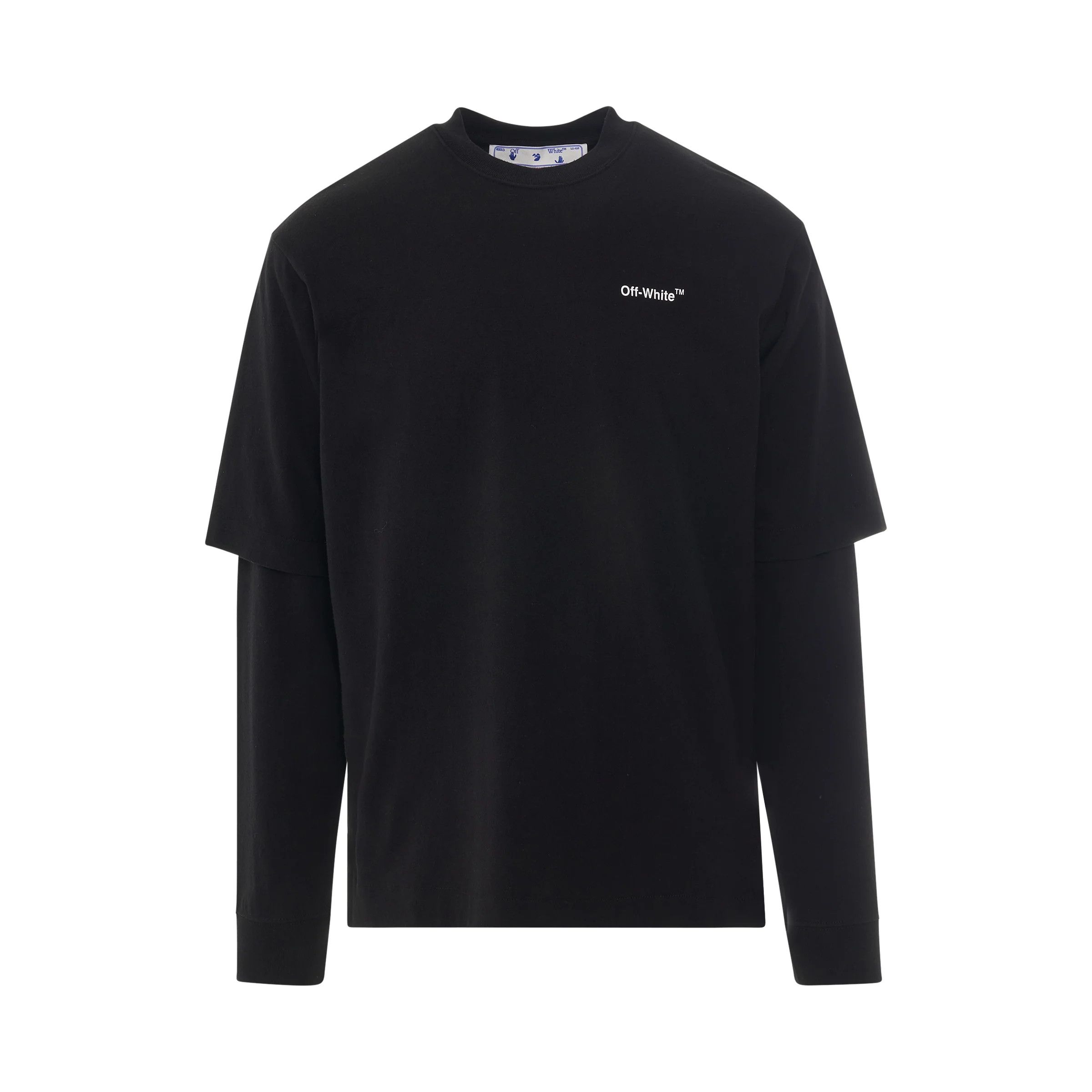 Off-White o1gr1nt1124 Caravag Crownin Double Sleeve T-Shirt in Black Size US XXS / EU 40 - 1 Thumbnail