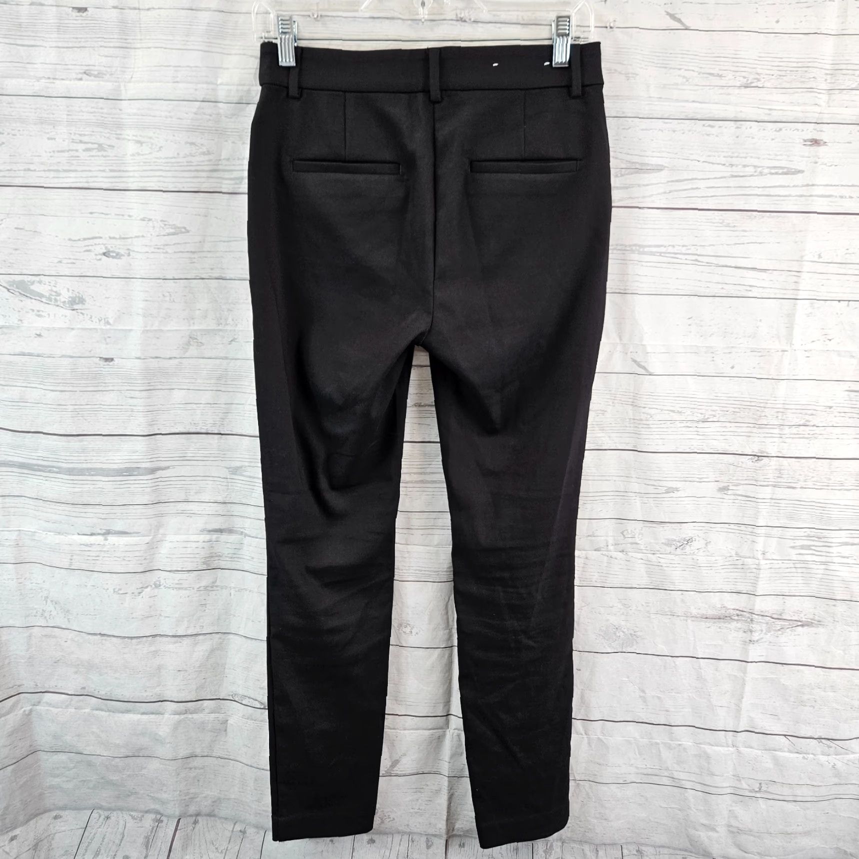 Loft LOFT Womens Skinny Pants Sz 0 Black Mid Rise Cotton Blend Dress Pants Size 25" / US 0 / IT 36 - 3 Thumbnail