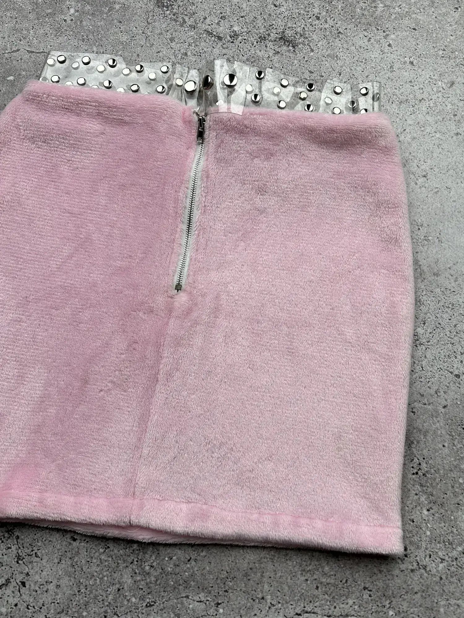 Japanese Brand Vintage Velour Mini Skirt C343(V514) Size 25" / US 0 / IT 36 - 6 Thumbnail
