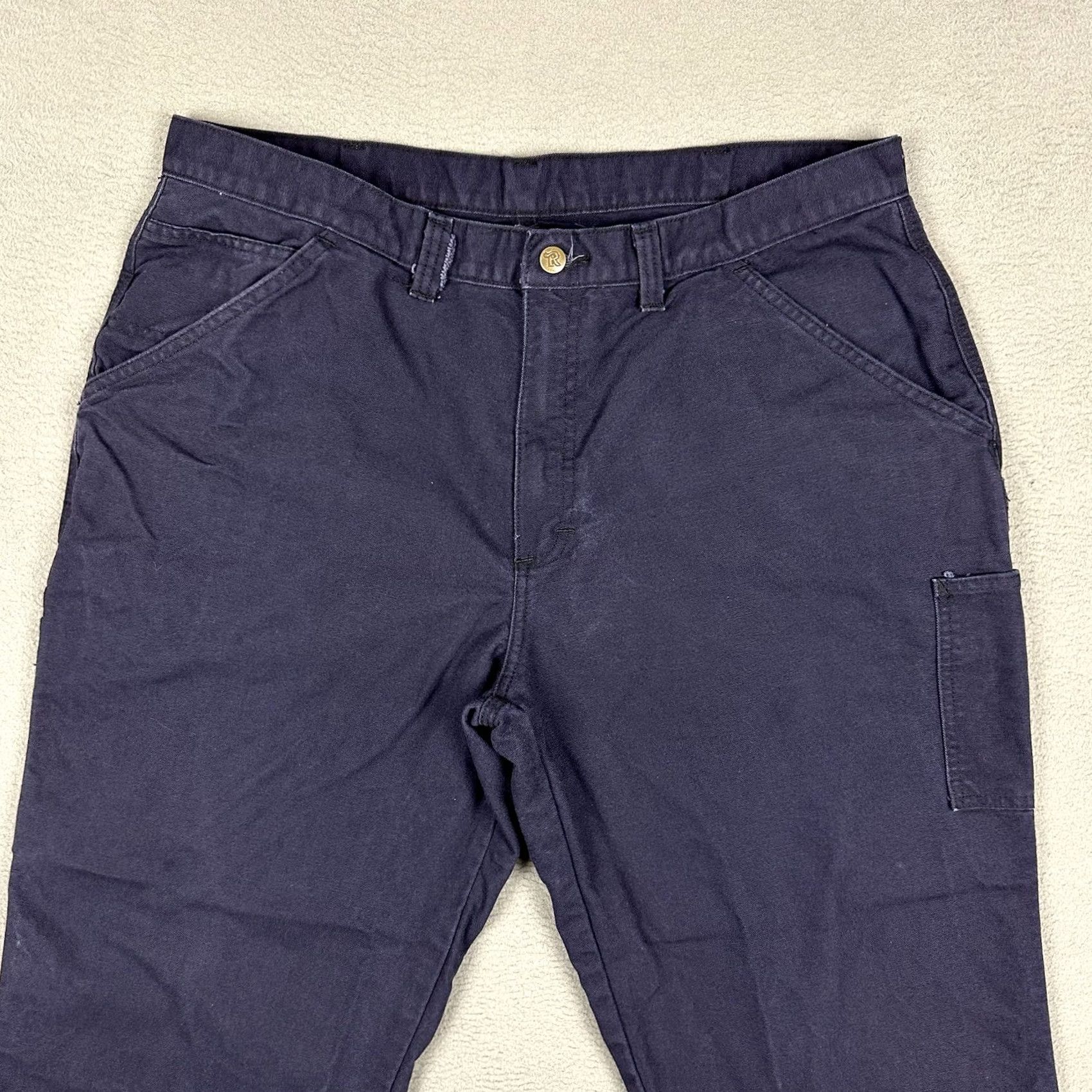 Vintage Riverside Pants Mens 40x29 Blue FR Flame Resistant Carpenter Cotton Blend Pants Mens Size US 40 / EU 56 - 3 Thumbnail