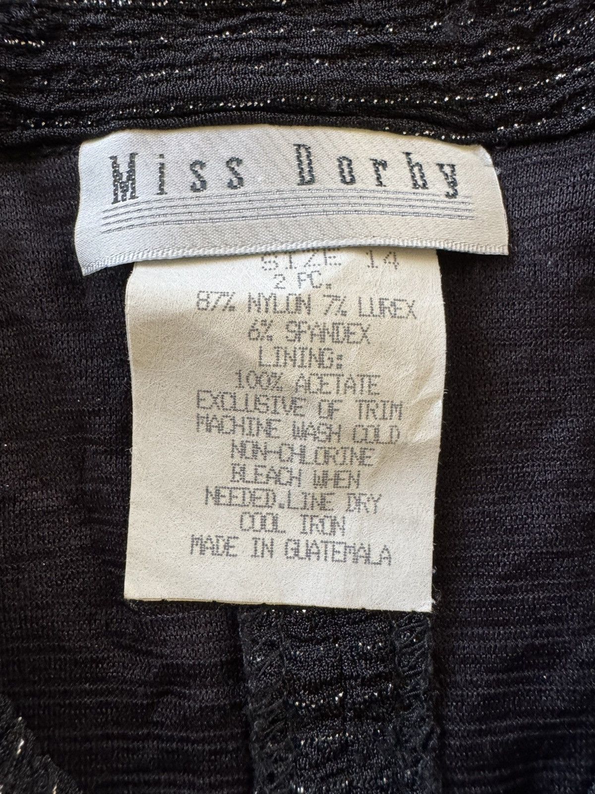 Vintage Miss Dorby women’s L black shimmer metallic striped blouse Size L / US 10 / IT 46 - 4 Thumbnail