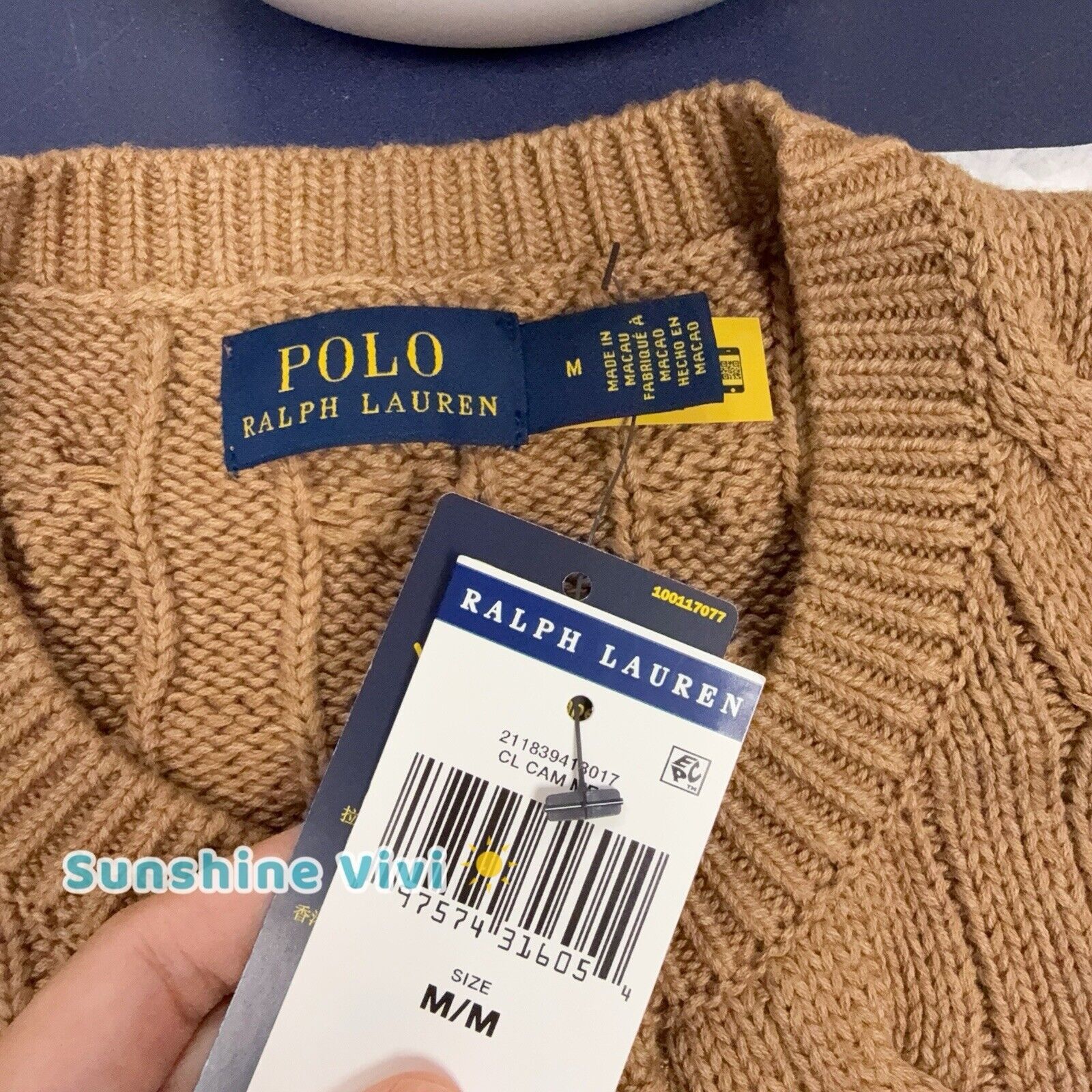 Polo Ralph Lauren NWT Polo Ralph Lauren Cable-Knit Crewneck Cardigan Camel M Size M / US 6-8 / IT 42-44 - 8 Thumbnail
