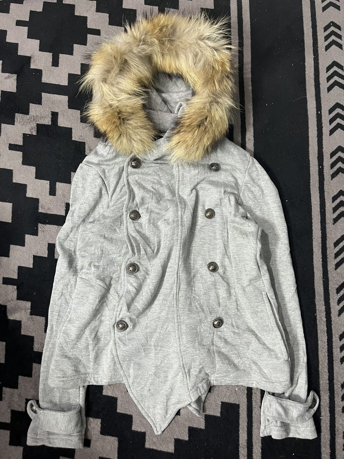 Le Grande Bleu (L.G.B.) 2000s C.M.II Nepoleon faux fur hoodie Size US M / EU 48-50 / 2 - 1 Thumbnail
