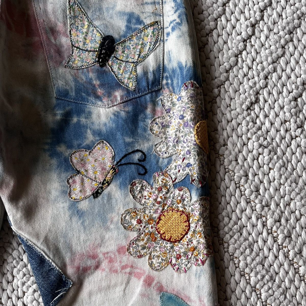Kapital Kapital 12.5oz papillon embroidered tie dye patchwork denim Size US 32 / EU 48 - 9 Thumbnail