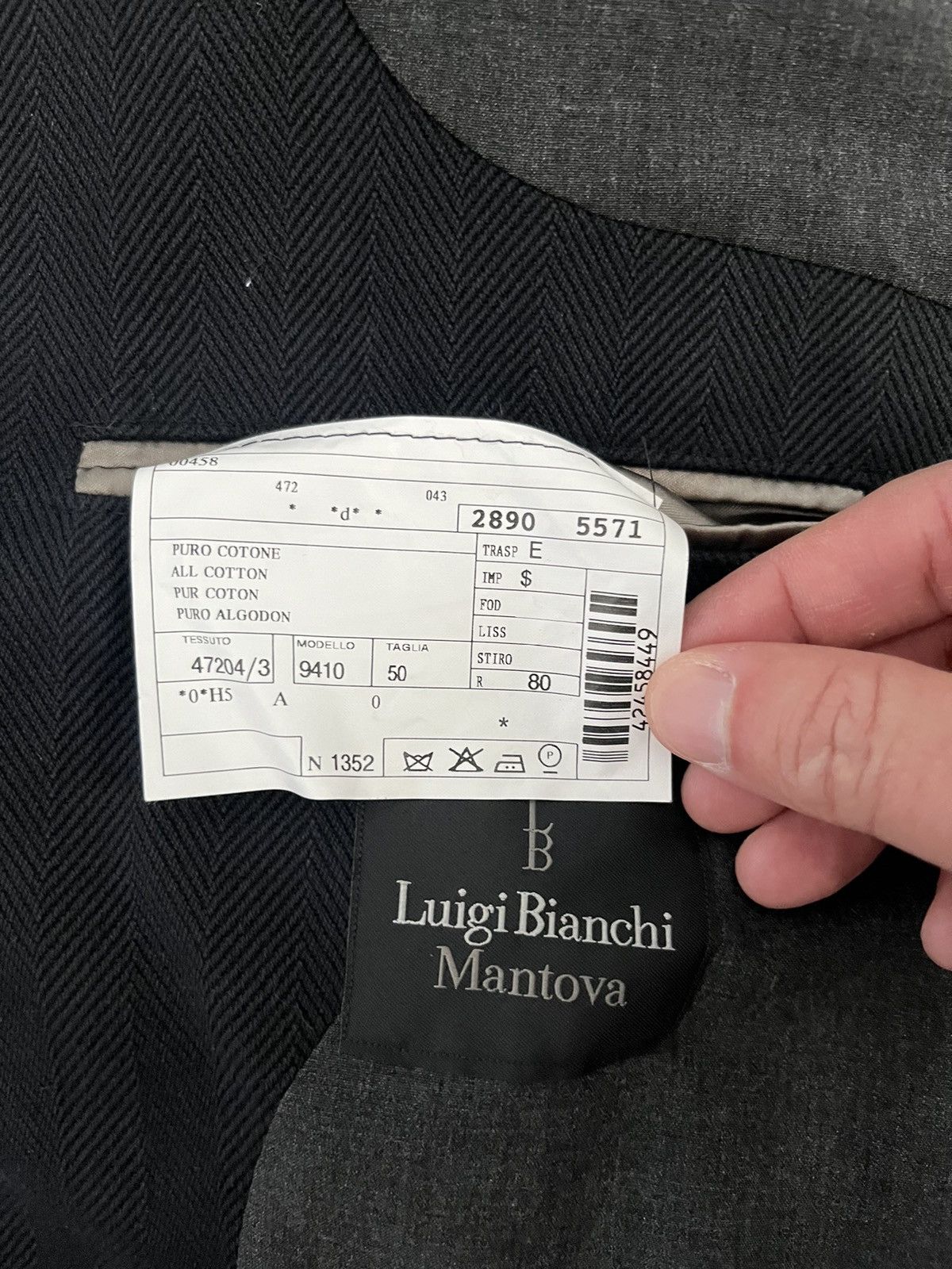 Luigi Bianchi Black herringbone coat Size US M / EU 48-50 / 2 - 5 Thumbnail