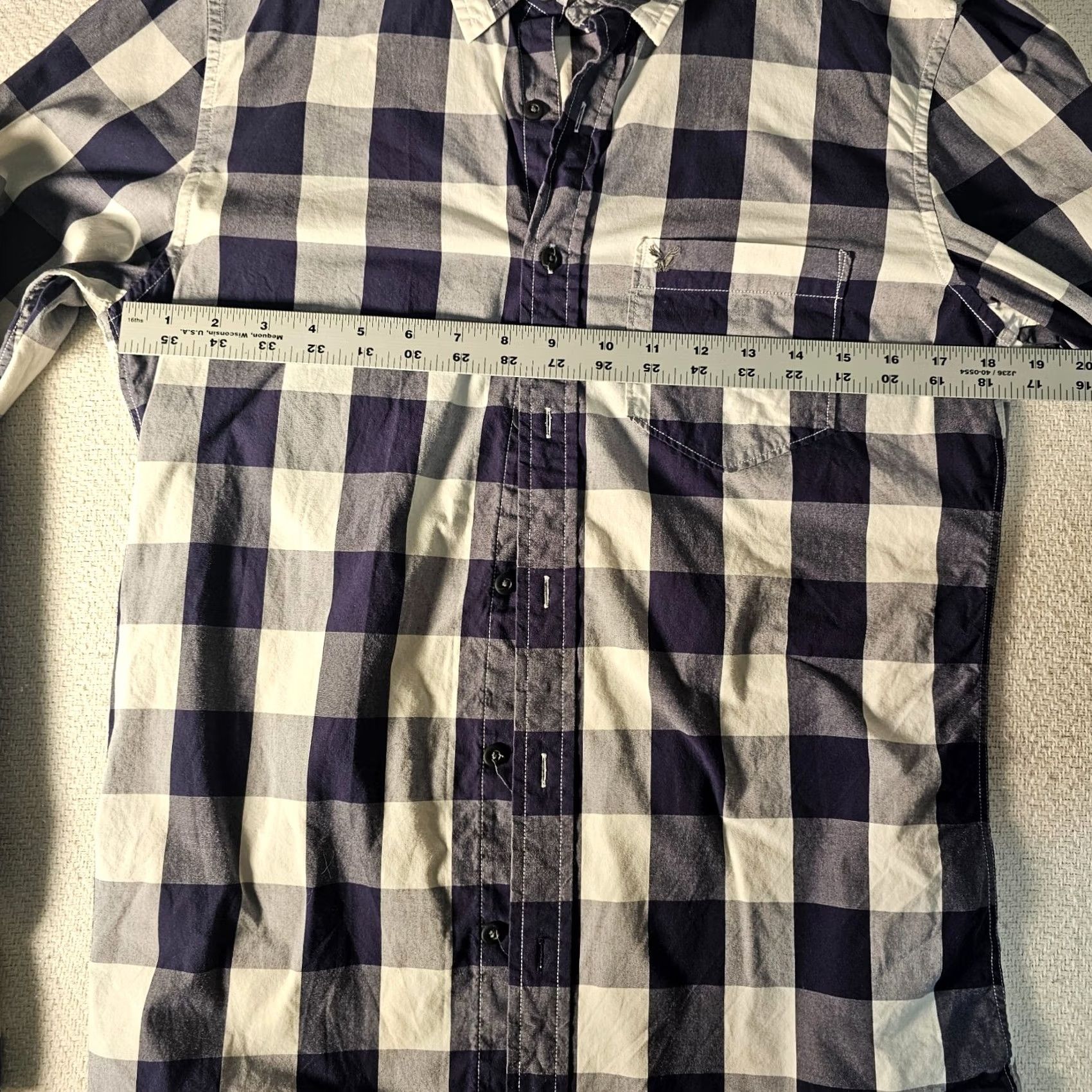American Eagle Outfitters American Eagle Outfitters Button Down Shirt Mens Small Blue Checks Cotton Casual Size US S / EU 44-46 / 1 - 6 Thumbnail