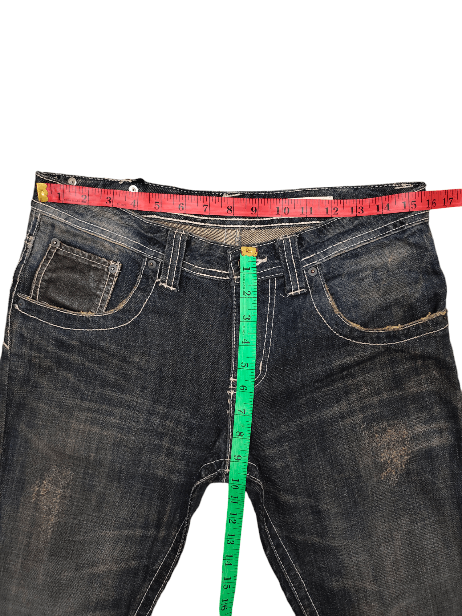 semanticdesign Flare Jeans Semantic Design Gun Embroidered Distress Bootcut Size US 31 - 12 Thumbnail