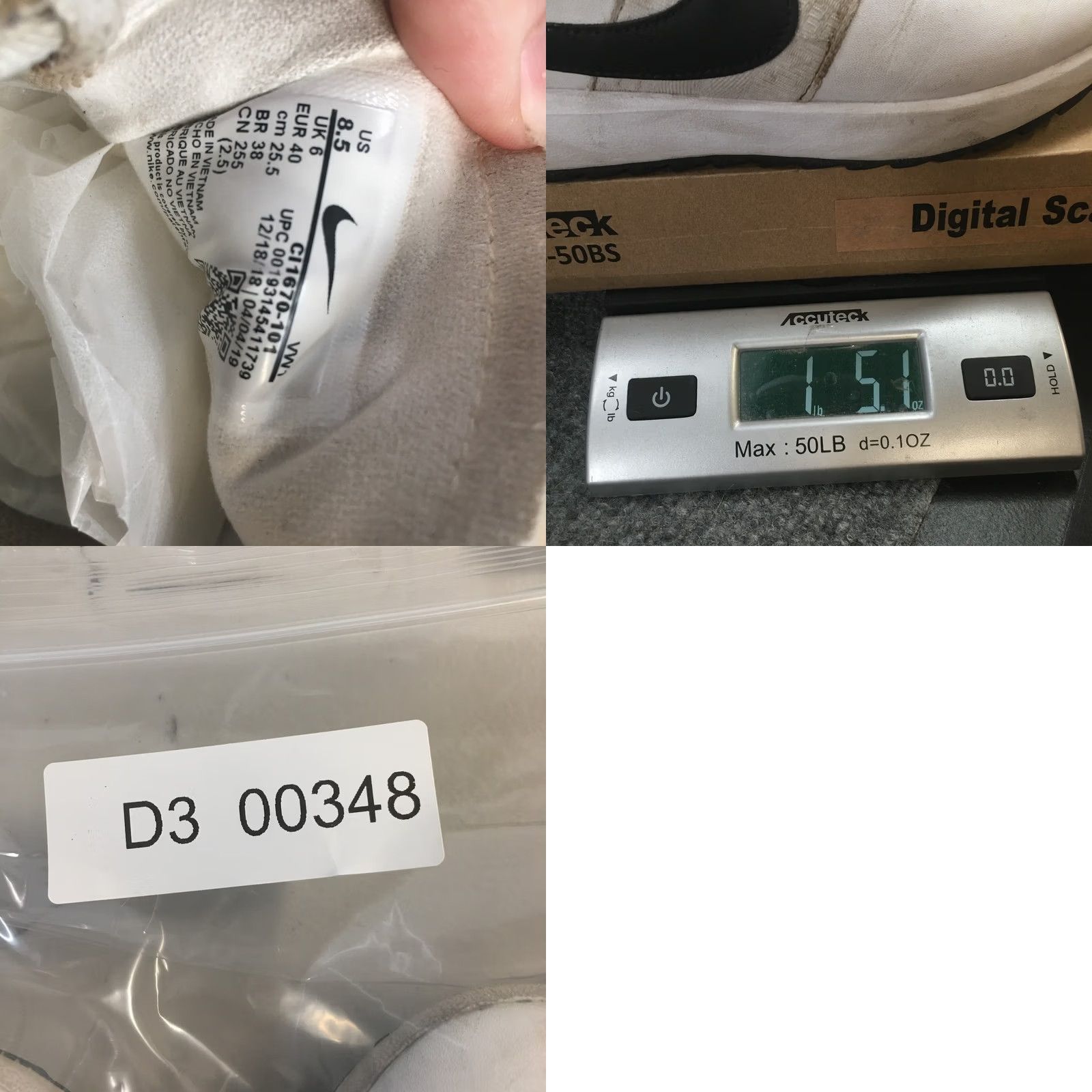 Nike Nike Cortez Golf Sneakers Womens 8.5 White Leather Low Top CI1670-101 Shoes Size M / US 6-8 / IT 42-44 - 10 Thumbnail