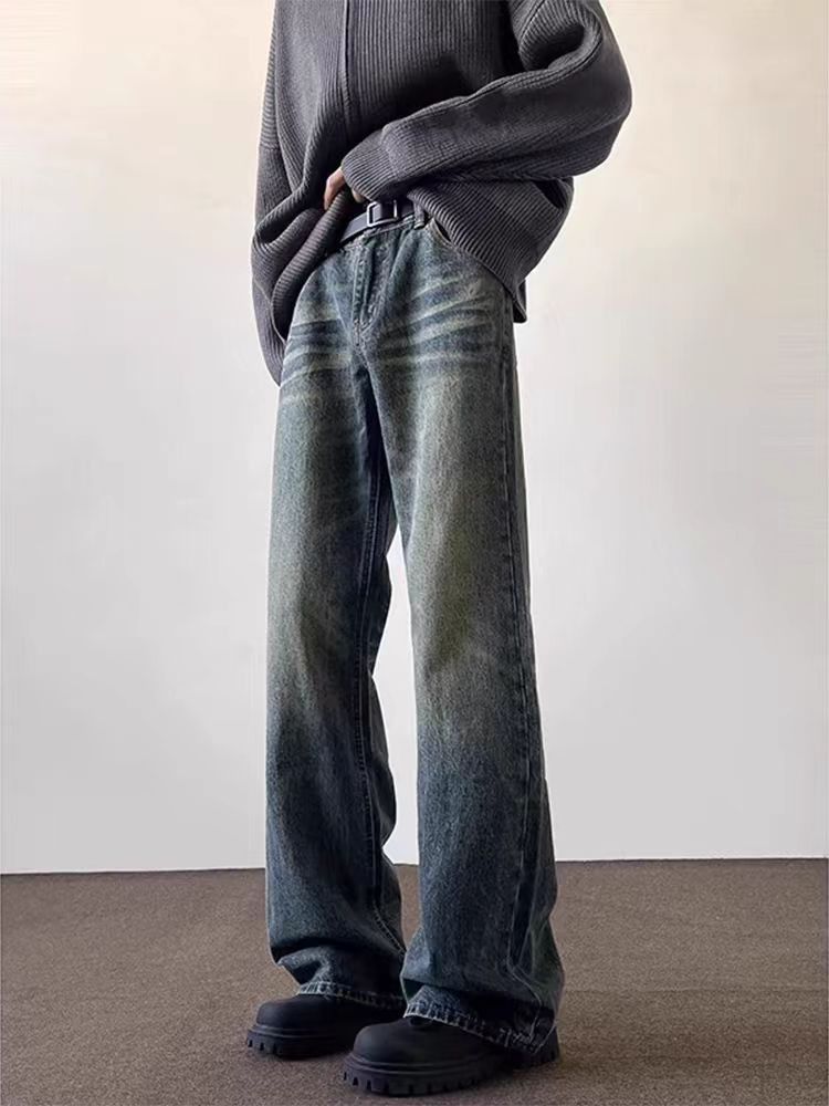 Japanese Brand × Jean Washed and distressed rippled baggy jeans Size US 33 - 5 Thumbnail