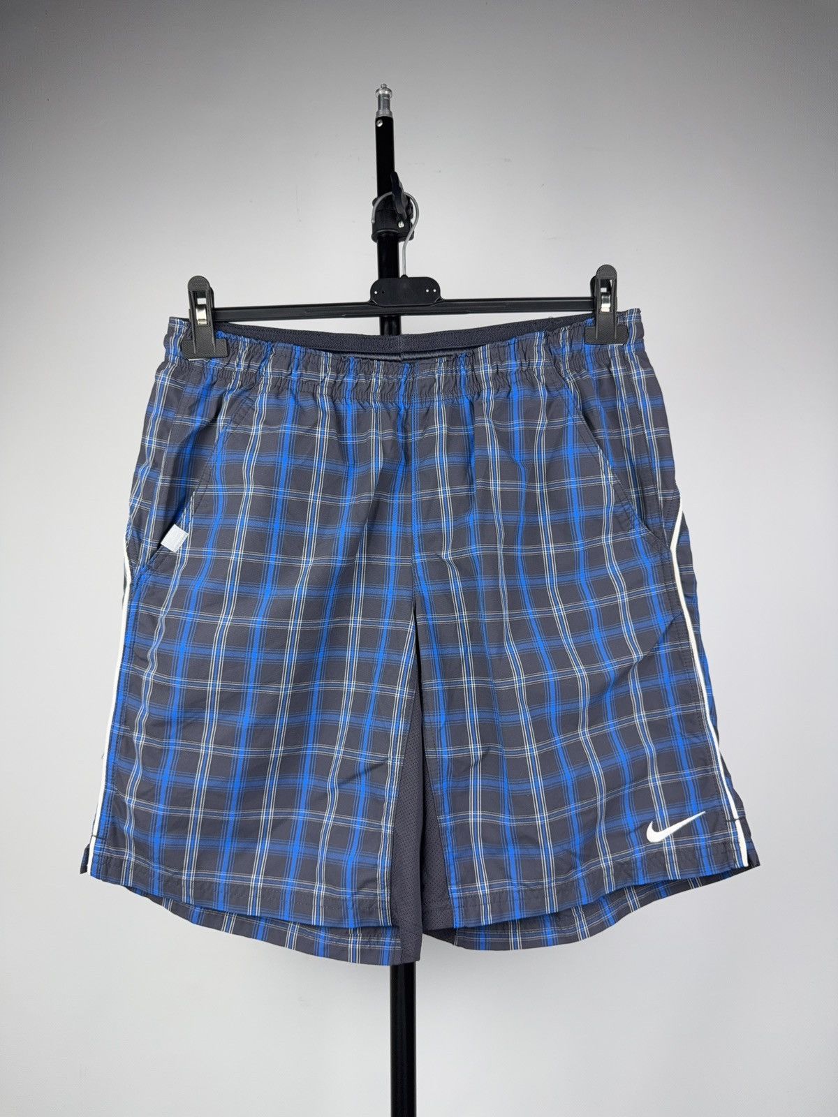 Nike 00s Nike Vintage Swim Shorts Blue Plaid Check Logo Size M Size US 32 / EU 48 - 1 Thumbnail