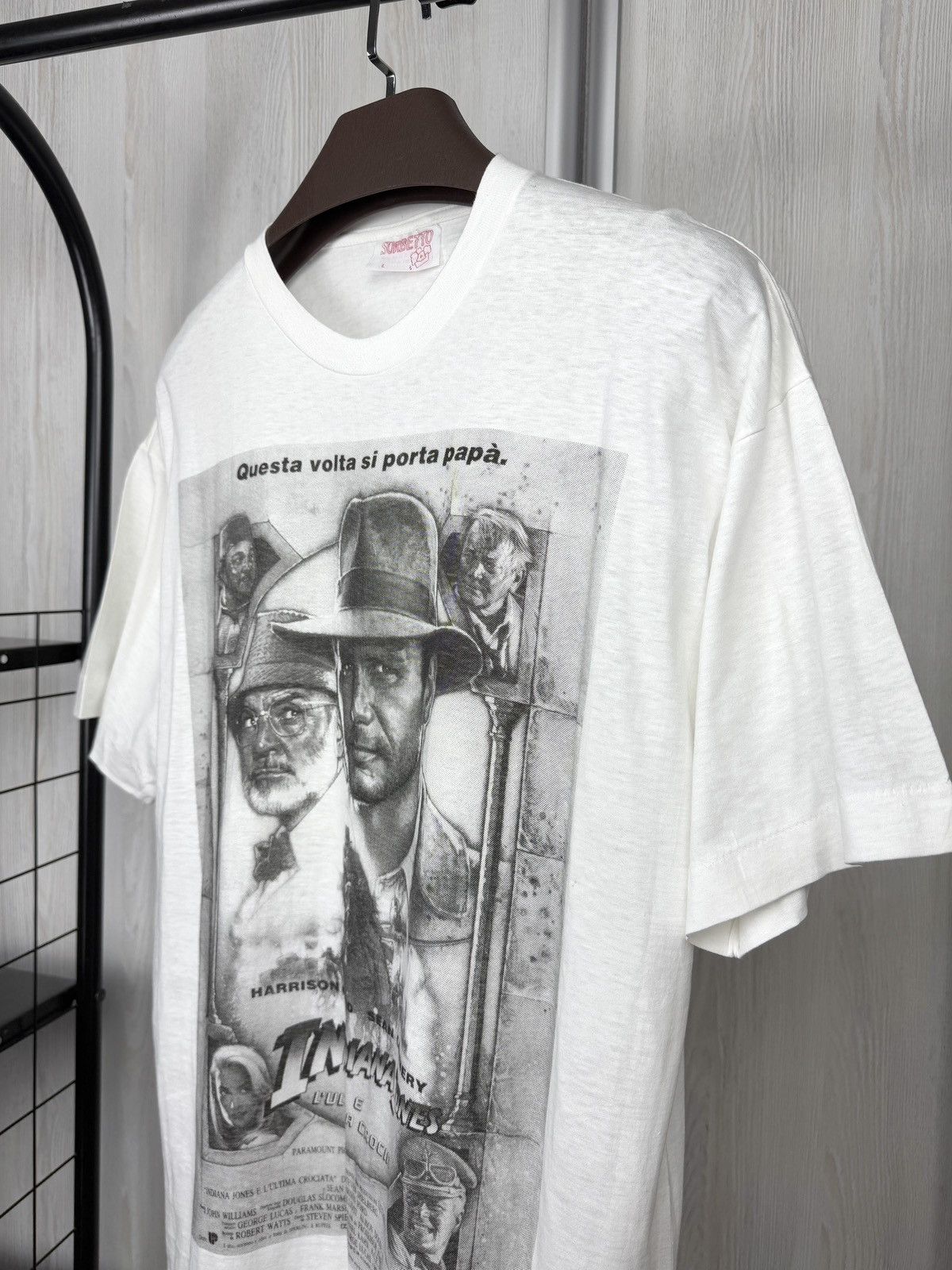 Vintage Vintage 80s 1989 Indiana Jones Last Crusade movie tee shirt Size US L / EU 52-54 / 3 - 4 Thumbnail