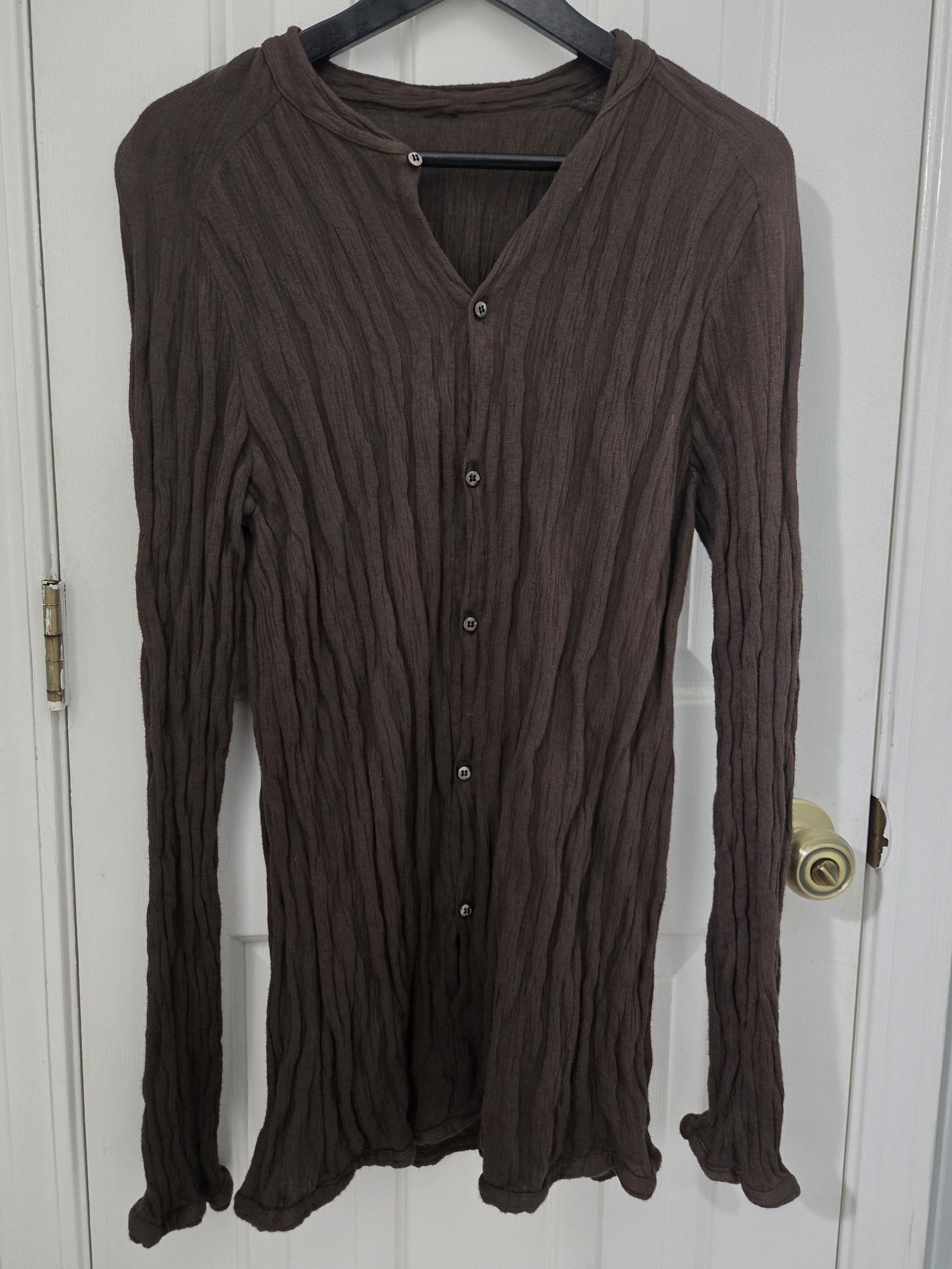 Carpe Diem C. Diem L'Maltieri Wrinkle Effect Cotton Button-up Cardigan Size US L / EU 52-54 / 3 - 1 Thumbnail