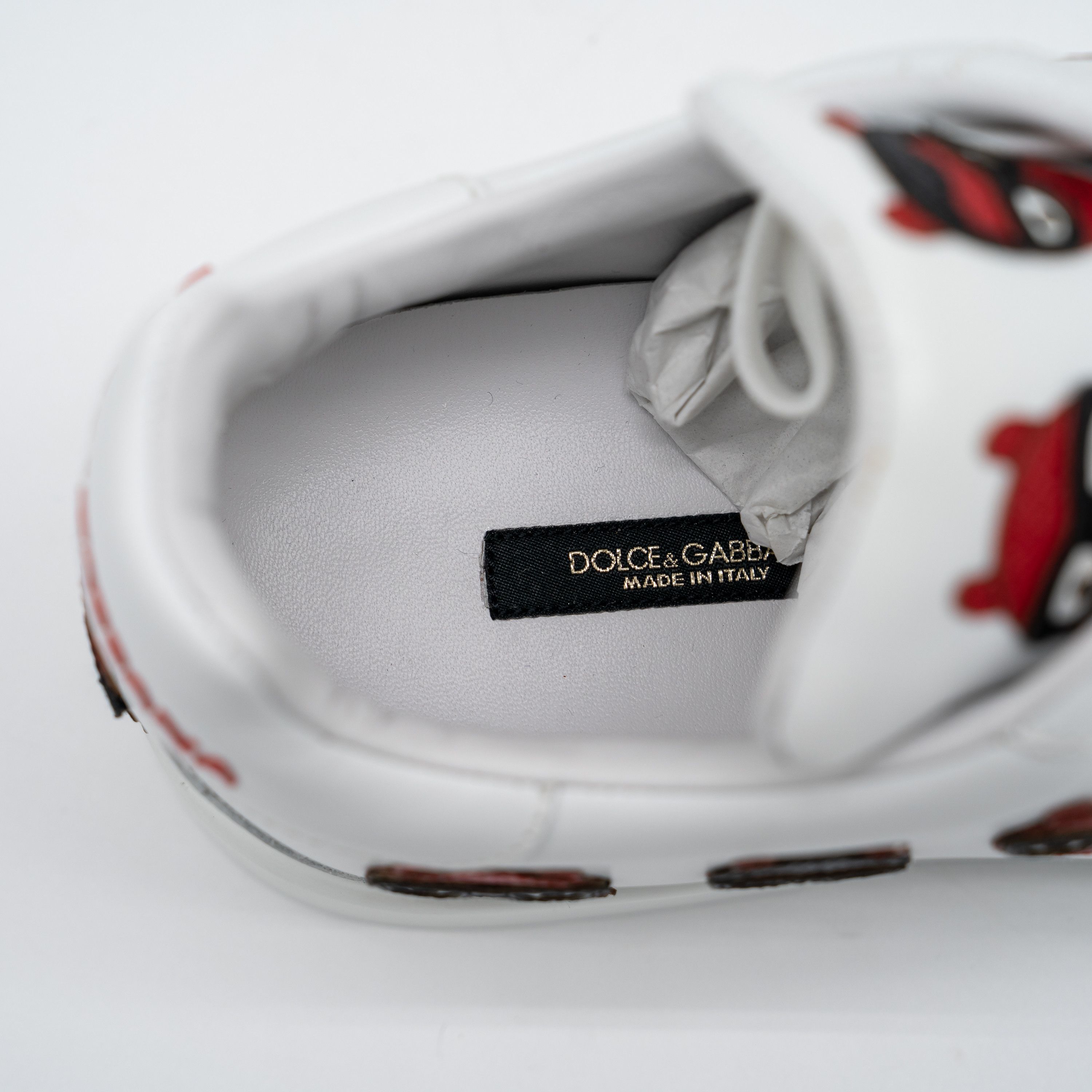 Dolce & Gabbana DOLCE & GABBANA White Devil Face Portofino Sneakers Leather Size US 10.5 / IT 40.5 - 9 Thumbnail