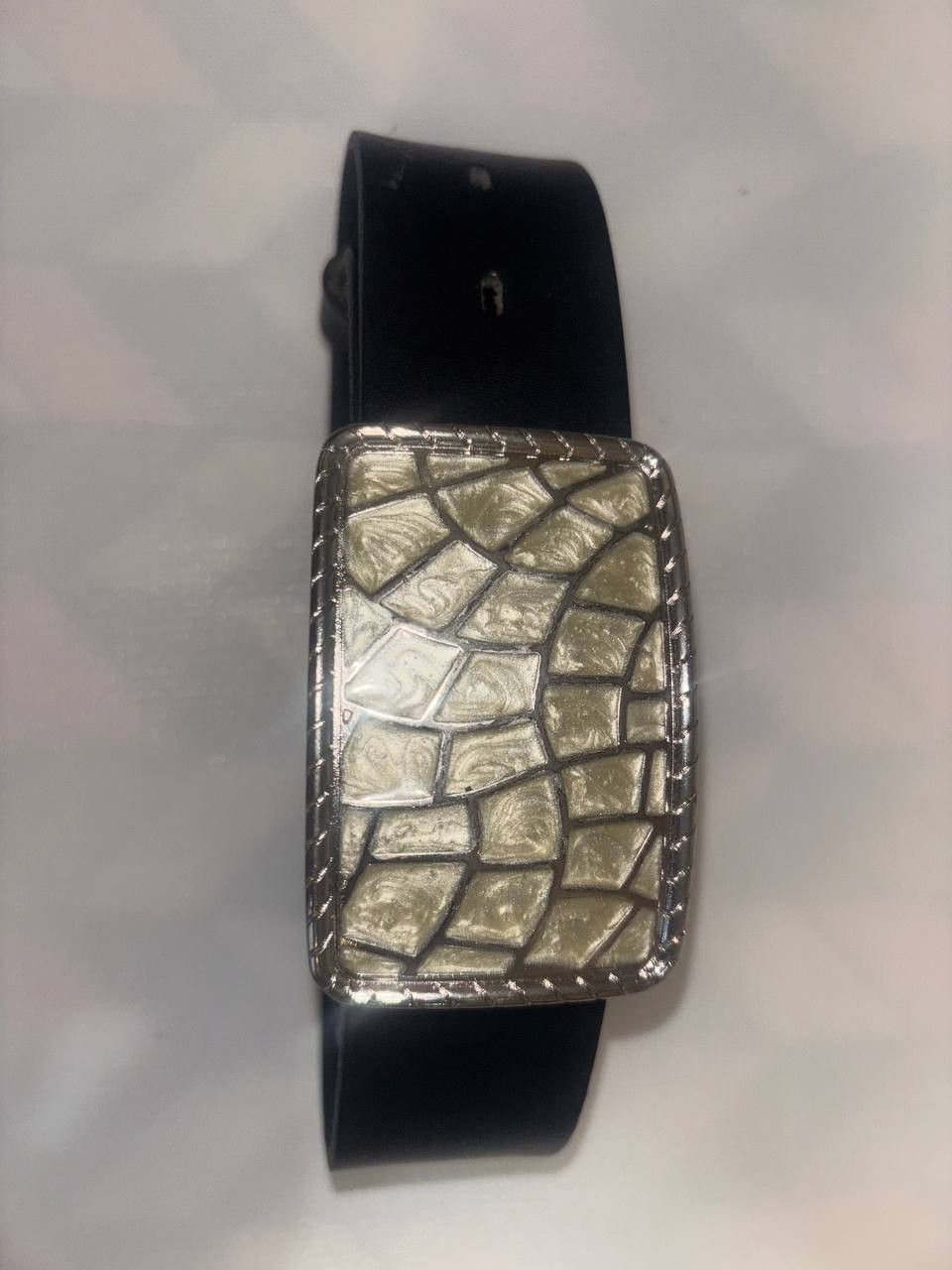 Vintage Vintage belt JONES stylish, luxurious, leather black belt Size ONE SIZE - 4 Thumbnail