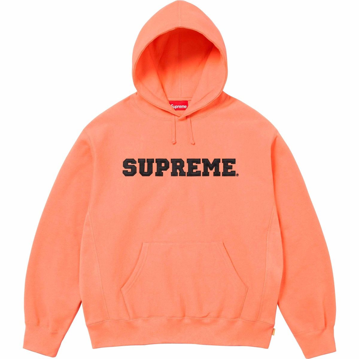 image of Supreme Collegiate Hooded Sweatshirt Peach Hoodie Ss24, Men's (Size 2XL)