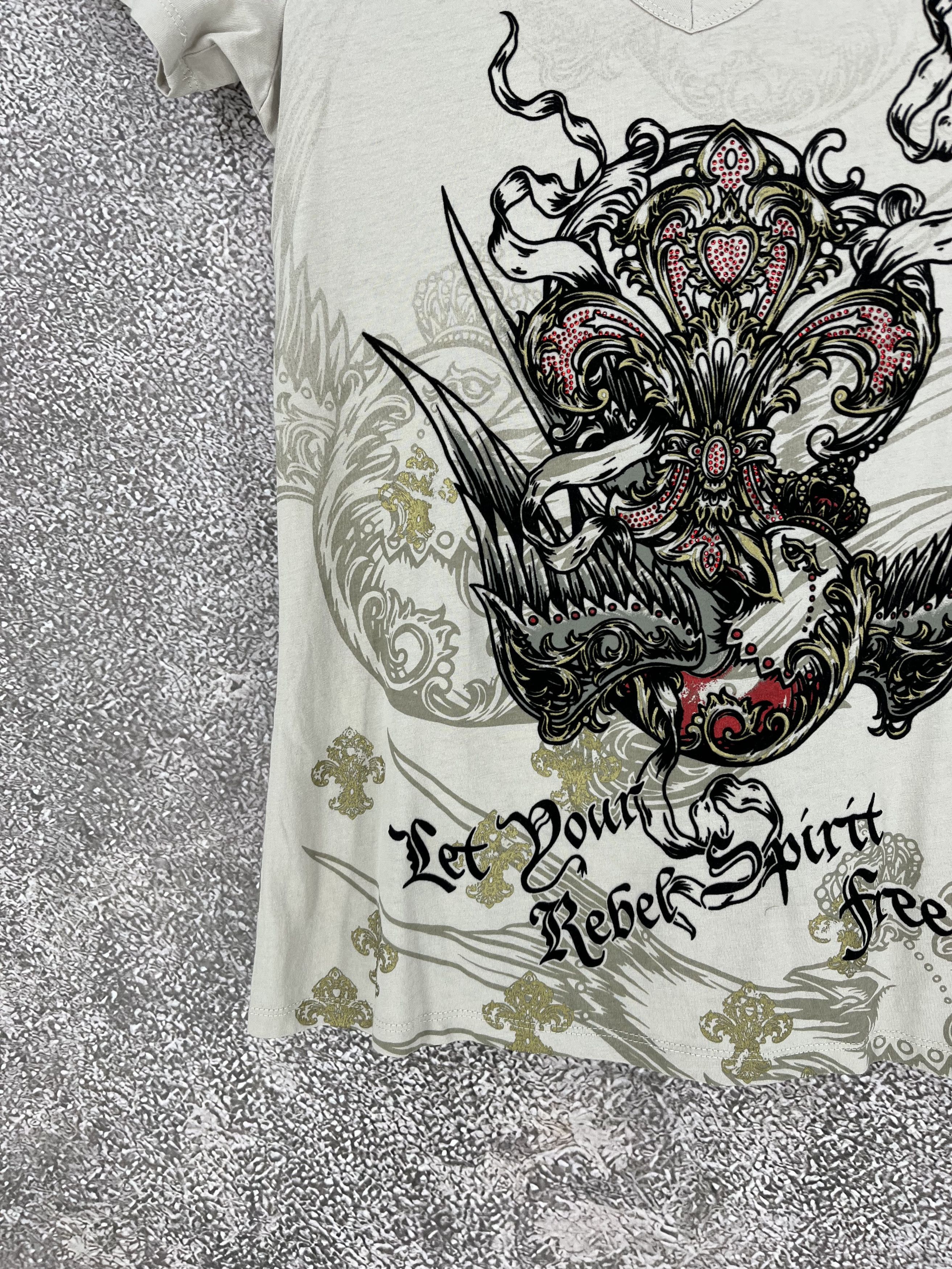 Ed Hardy Vintage Y2K Rebel Spirit AllOver Eagles Wings Ed Hardy Style Size L / US 10 / IT 46 - 4 Thumbnail