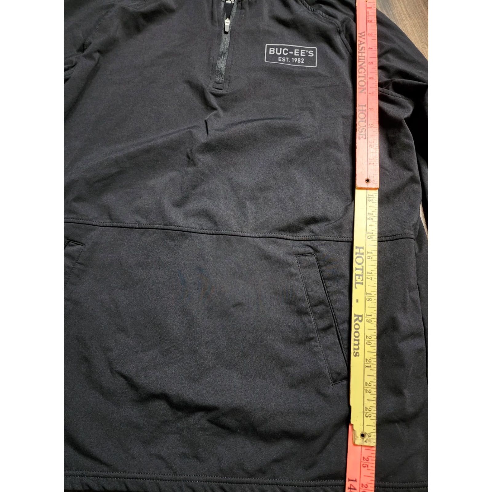 Vintage VINTAGE Bucees Jacket Men’s L 1/4 Zip Windbreaker Black Polyester Unisex Adults कर्मचारी? Size US L / EU 52-54 / 3 - 4 Thumbnail