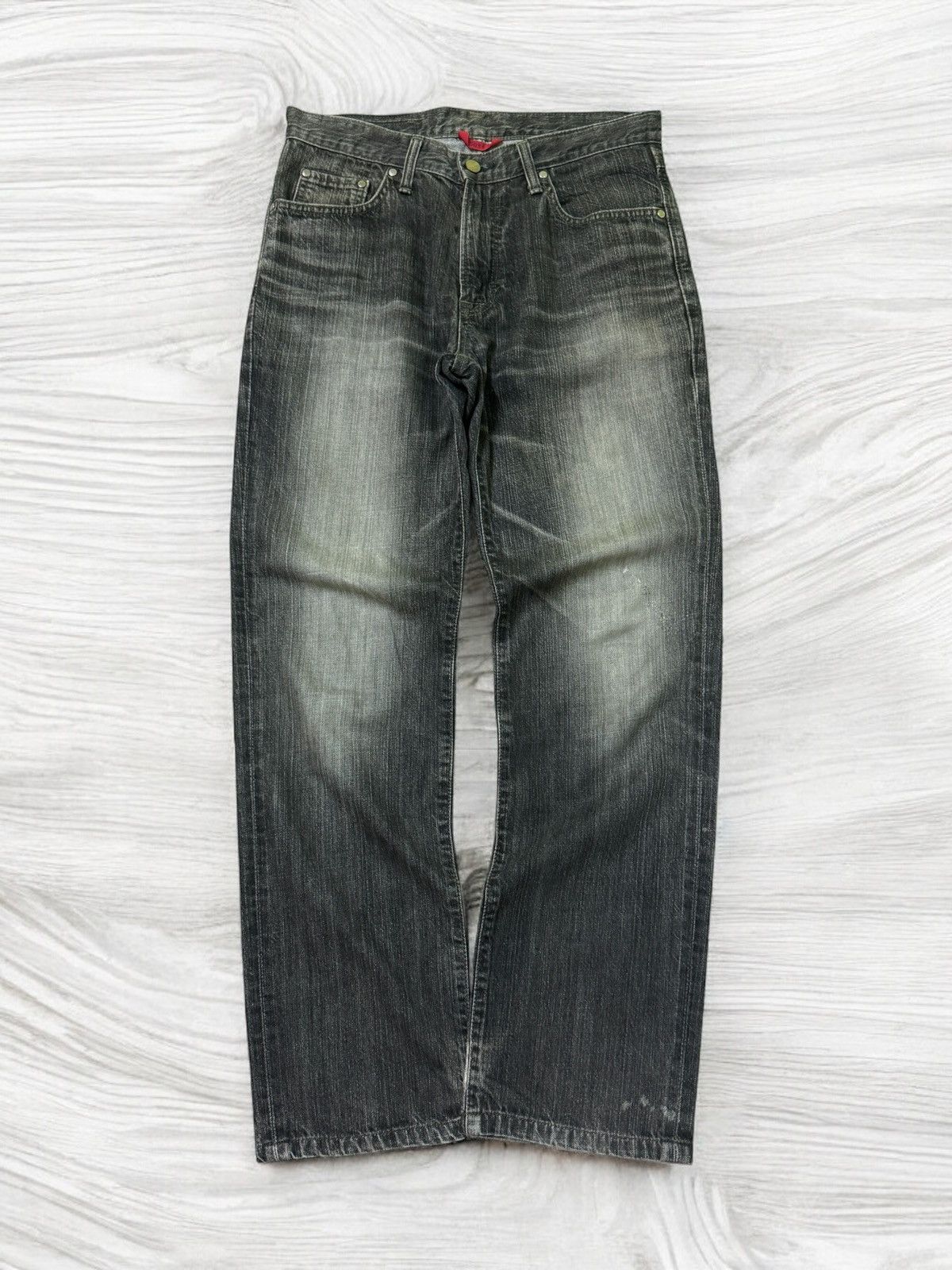 EDWIN 503 W-SWELL STITCHED WASHED DISTRESSED DENIM