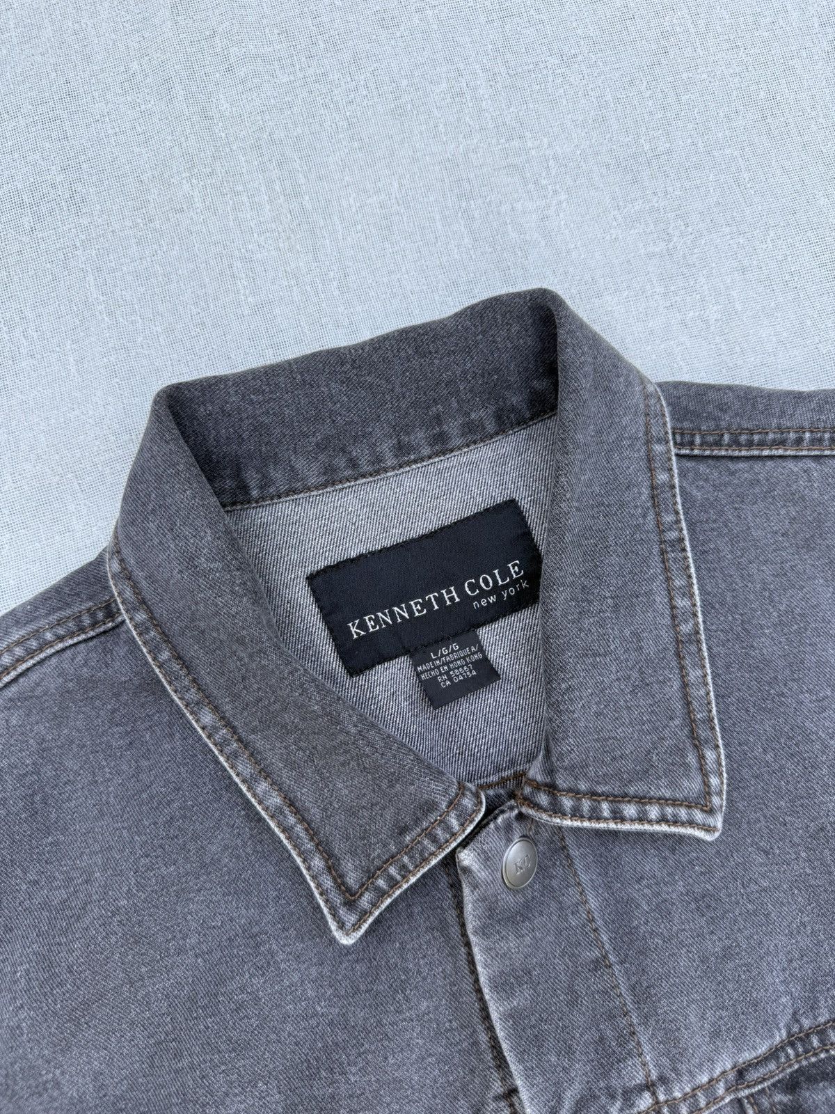 Kenneth Cole Washed Black Denim Jacket Size US L / EU 52-54 / 3 - 5 Thumbnail