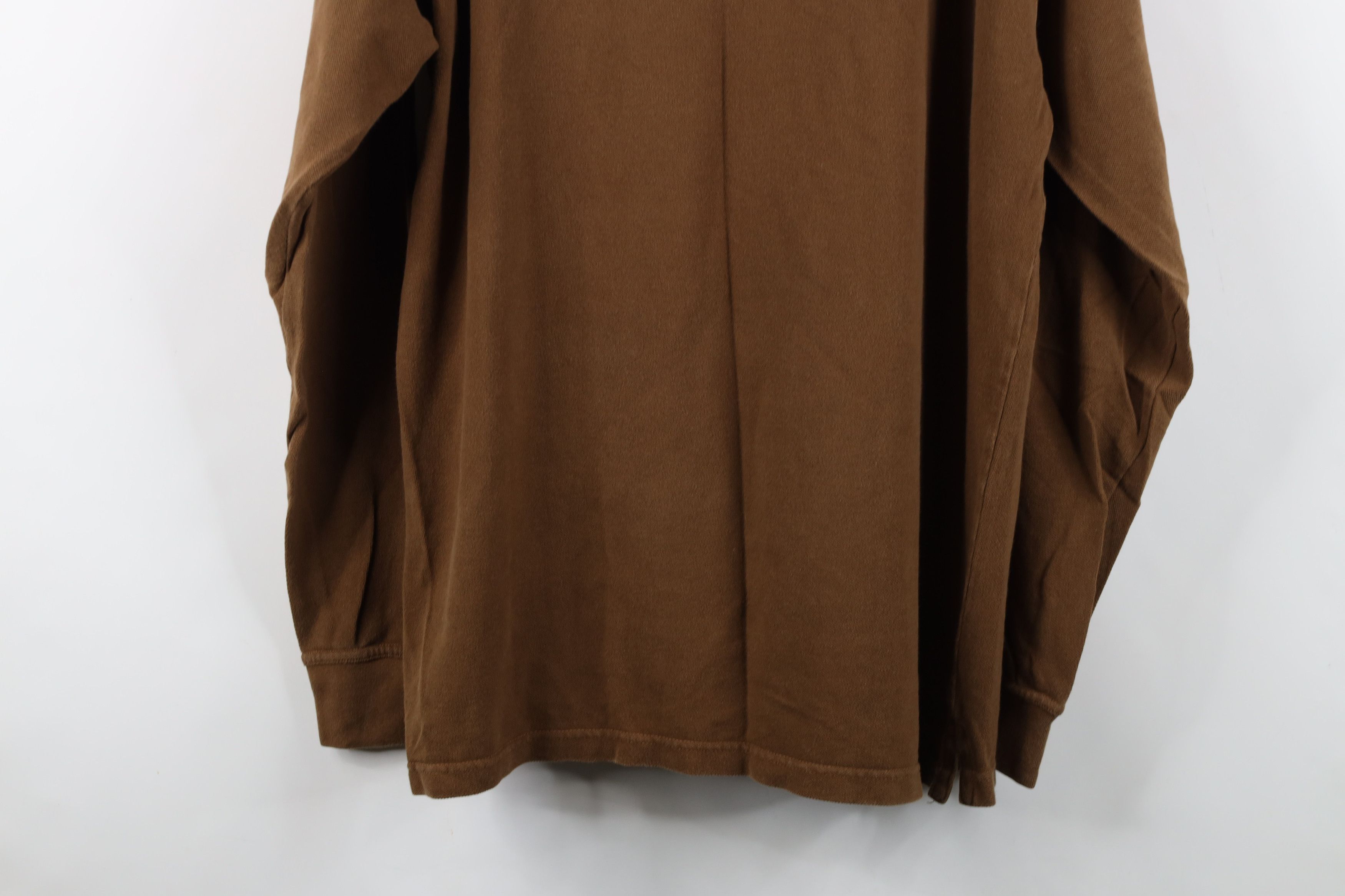 Vintage Vintage 90s Streetwear Mock Neck Long Sleeve T-Shirt Brown Size US L / EU 52-54 / 3 - 14 Thumbnail