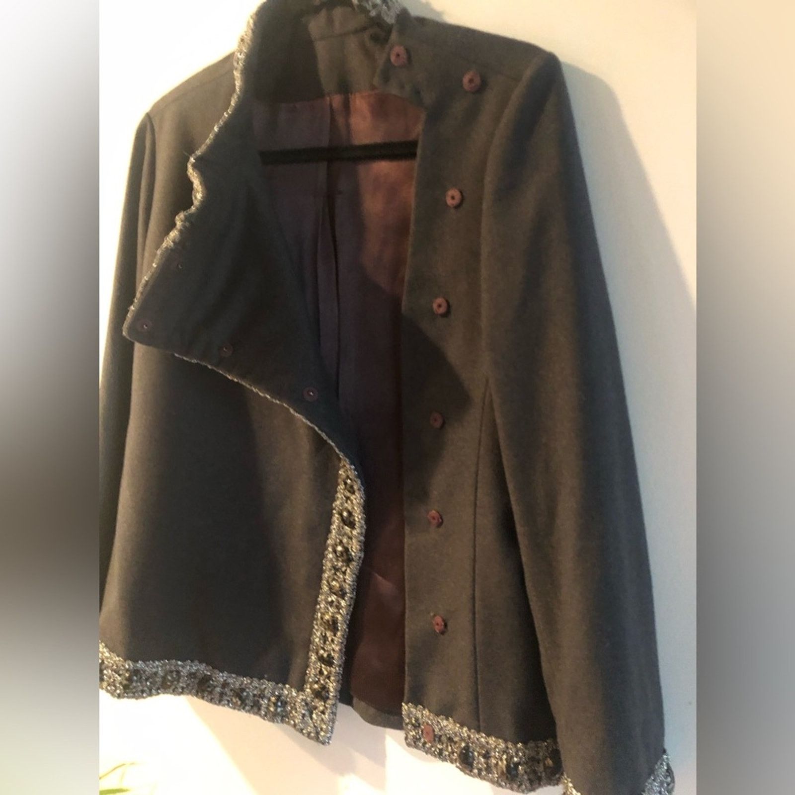 NBDN Nobrandedon Beautiful jacket coat stone silver design grey wool Size S / US 4 / IT 40 - 9 Thumbnail