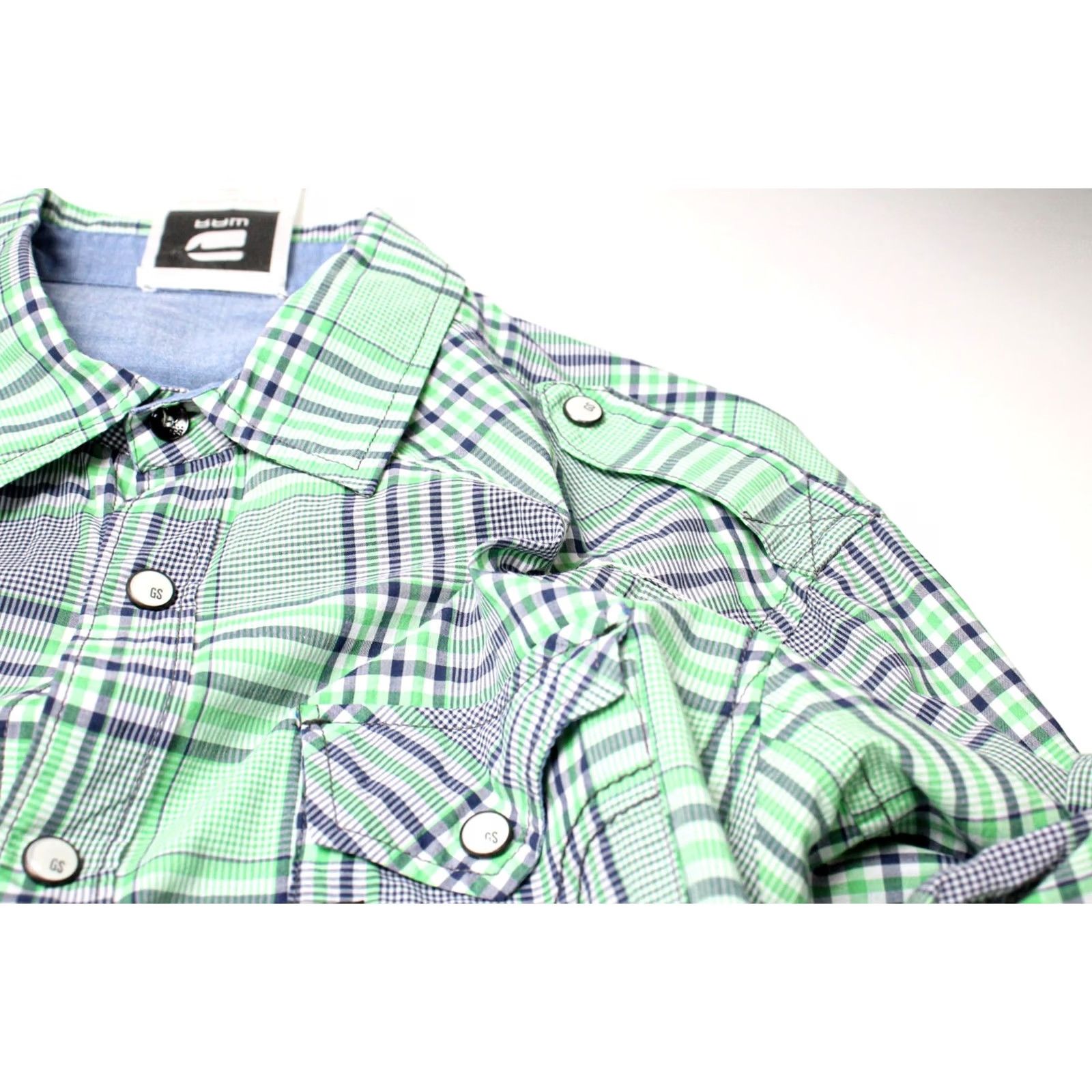 G-Star G-STAR Shirt Men's XL Green Plaid New Midnight Trunk Snaps Pockets Logo Size US XL / EU 56 / 4 - 5 Thumbnail