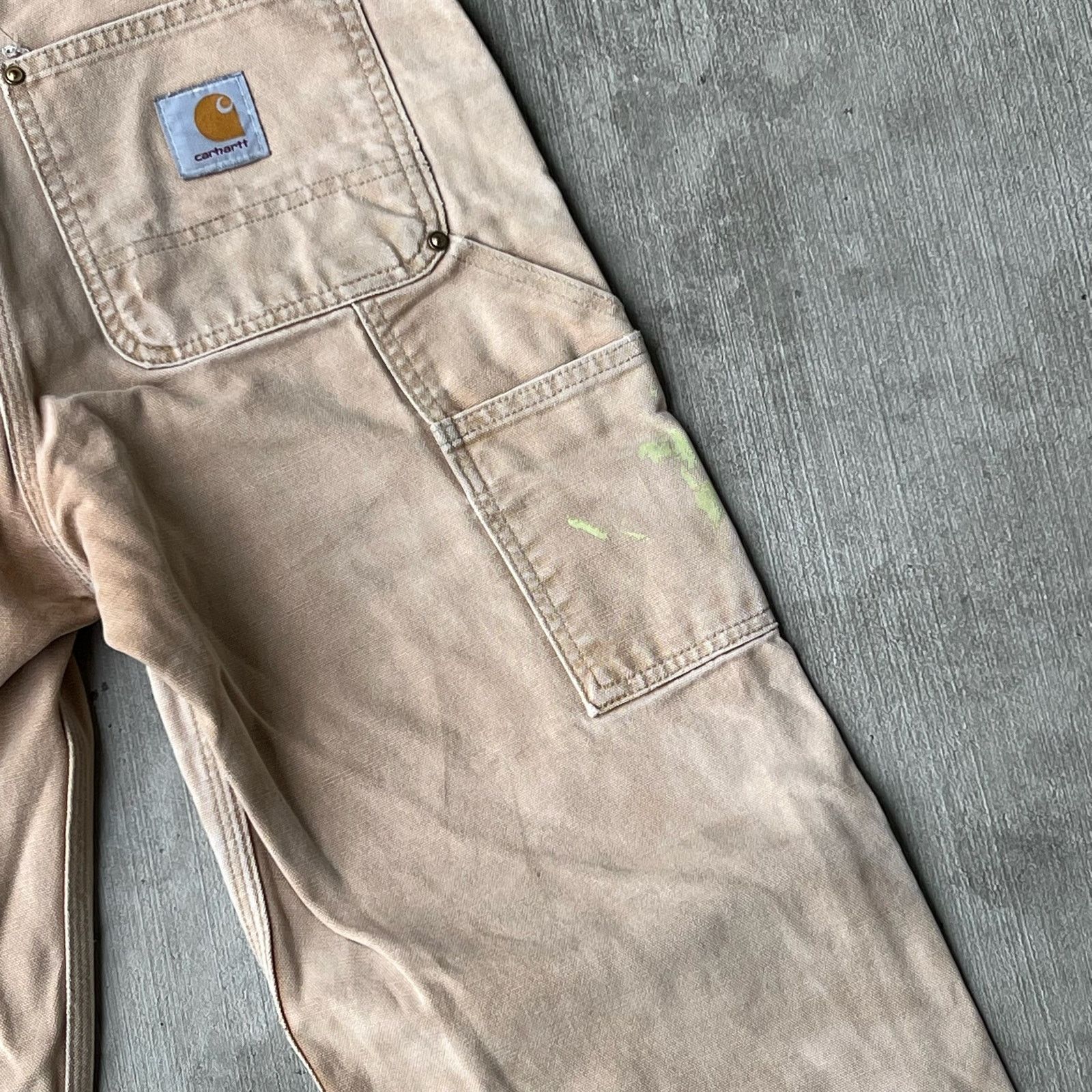 Carhartt × Vintage Carhartt faded brown double knee work wear carpenter pants Size US 29 - 9 Thumbnail