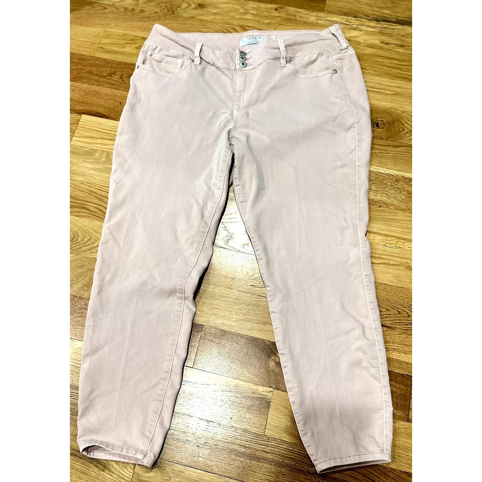 Other Torrid Womens Plus Slim Leg Stretch Designer Jeans Pink 20R Size 42" / US 20 - 2 Thumbnail